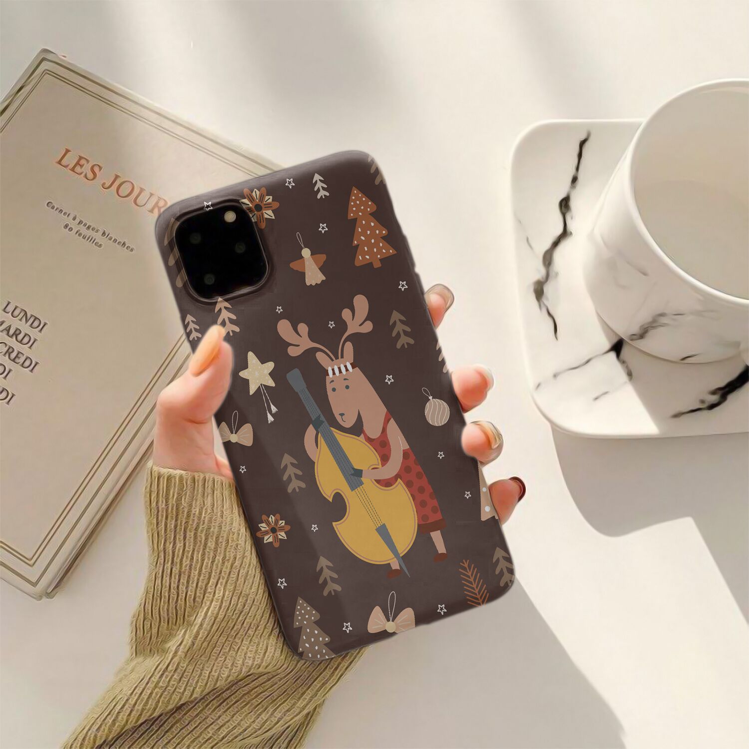 Reindeer Play Double Bass Phone Case - Image 4