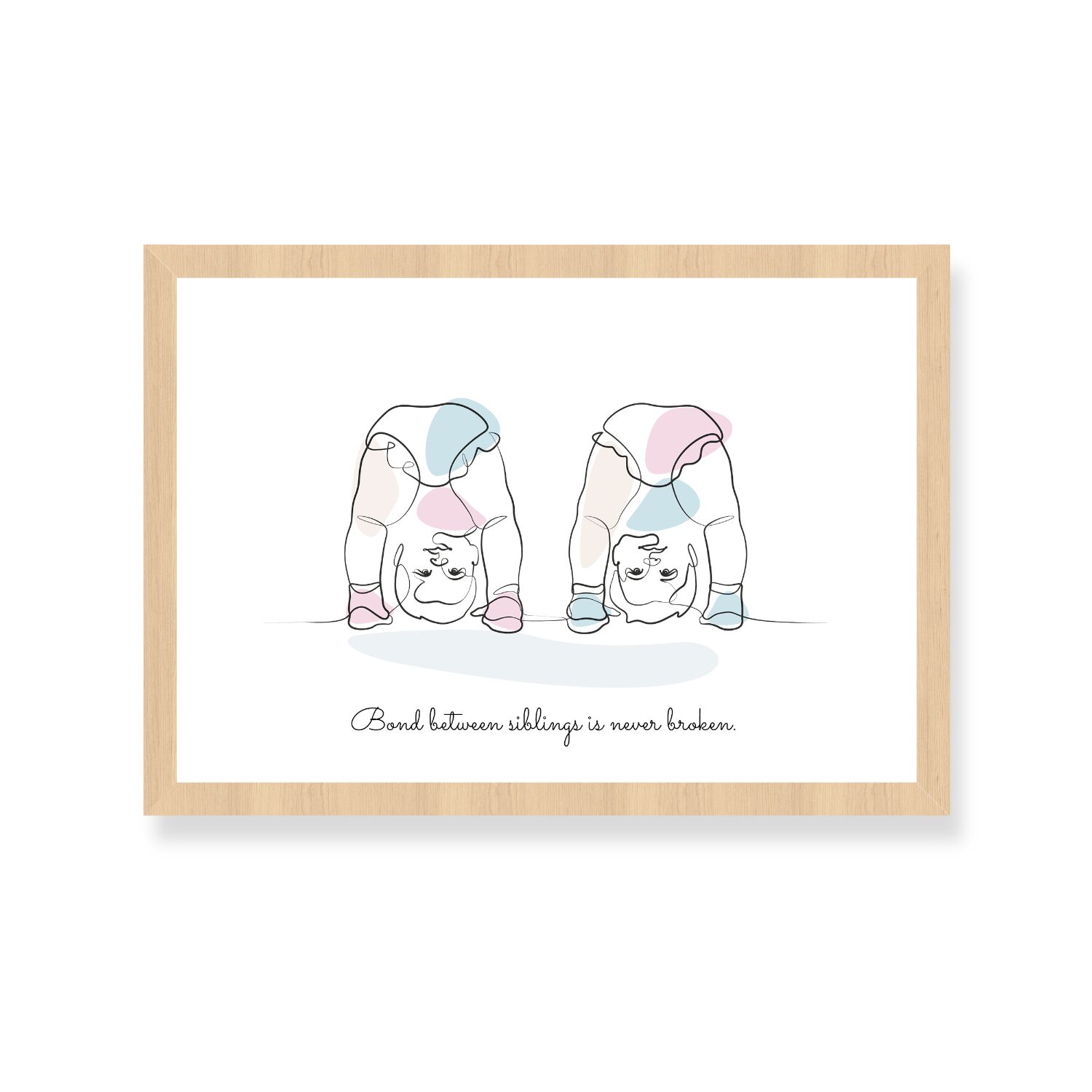 Twin Siblings Gymnastic Pose Together Framed Poster