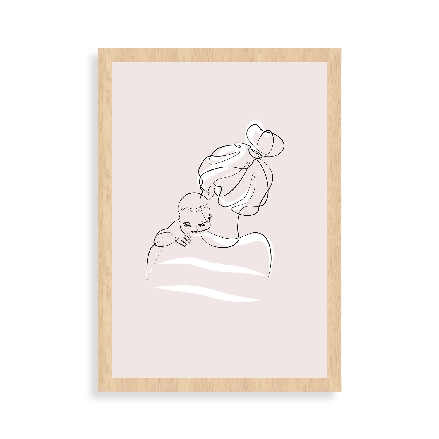 Mom and Baby Premium Matte Paper Wooden Framed Poster
