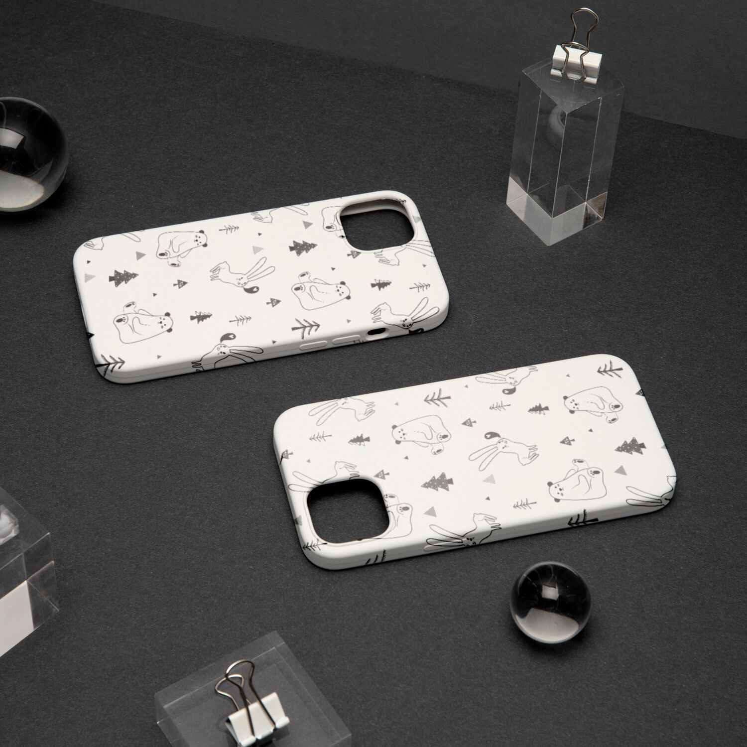 Bear And Rabbit With White Christmas Background Touch Case - Image 5