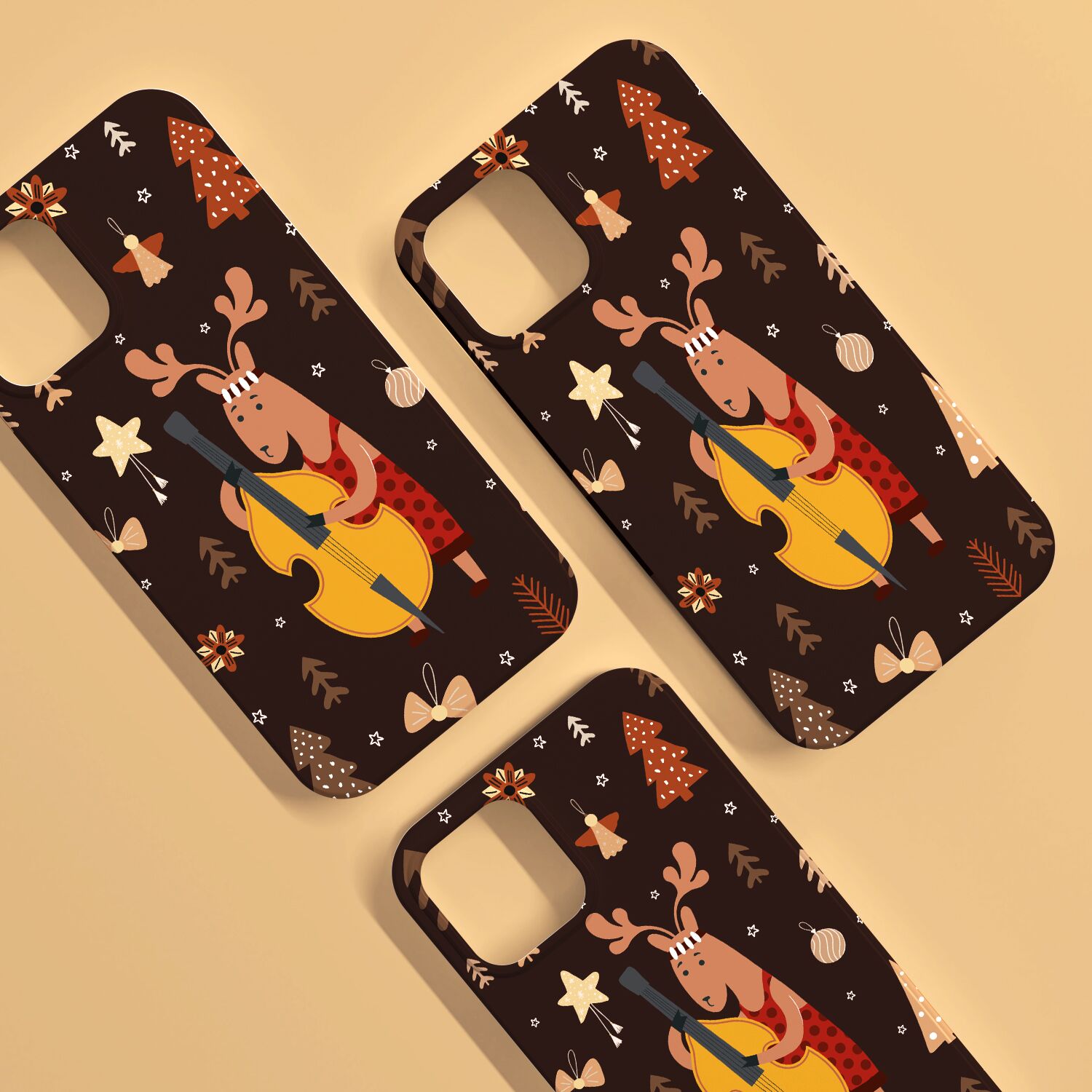 Reindeer Play Double Bass Phone Case - Image 5