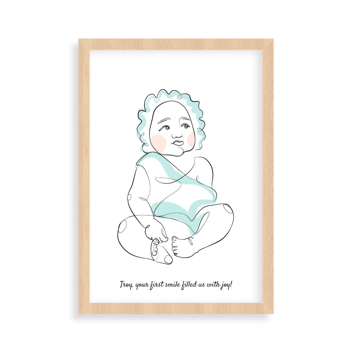 Baby Boy Sitting Premium Framed Poster