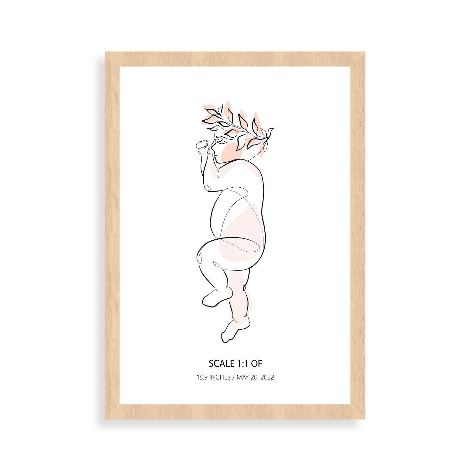 Newborn Baby Boy Sleeping Line Art Poster
