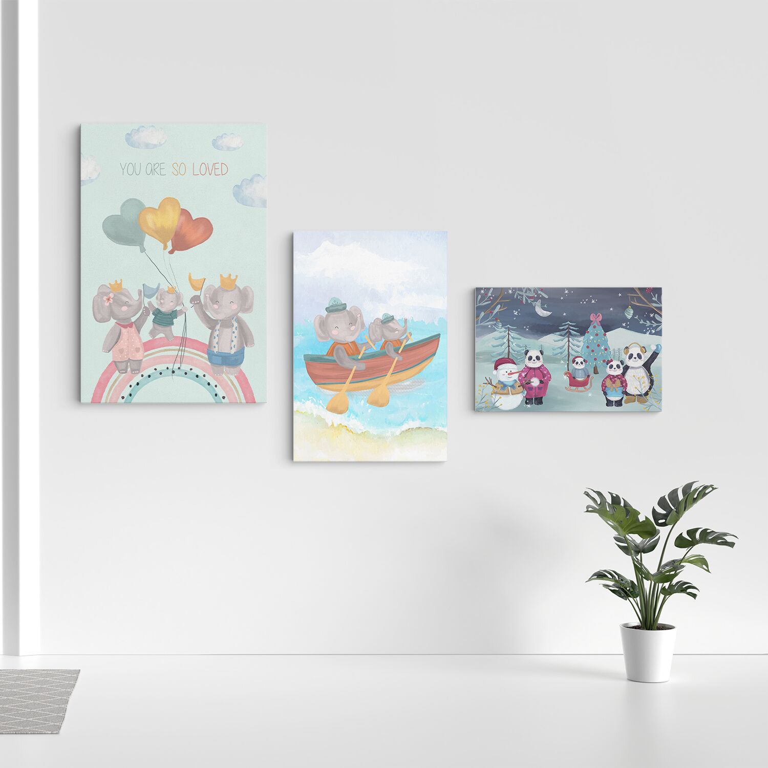 Sweet Family Father And Son Rowing Premium Canvas - Image 4