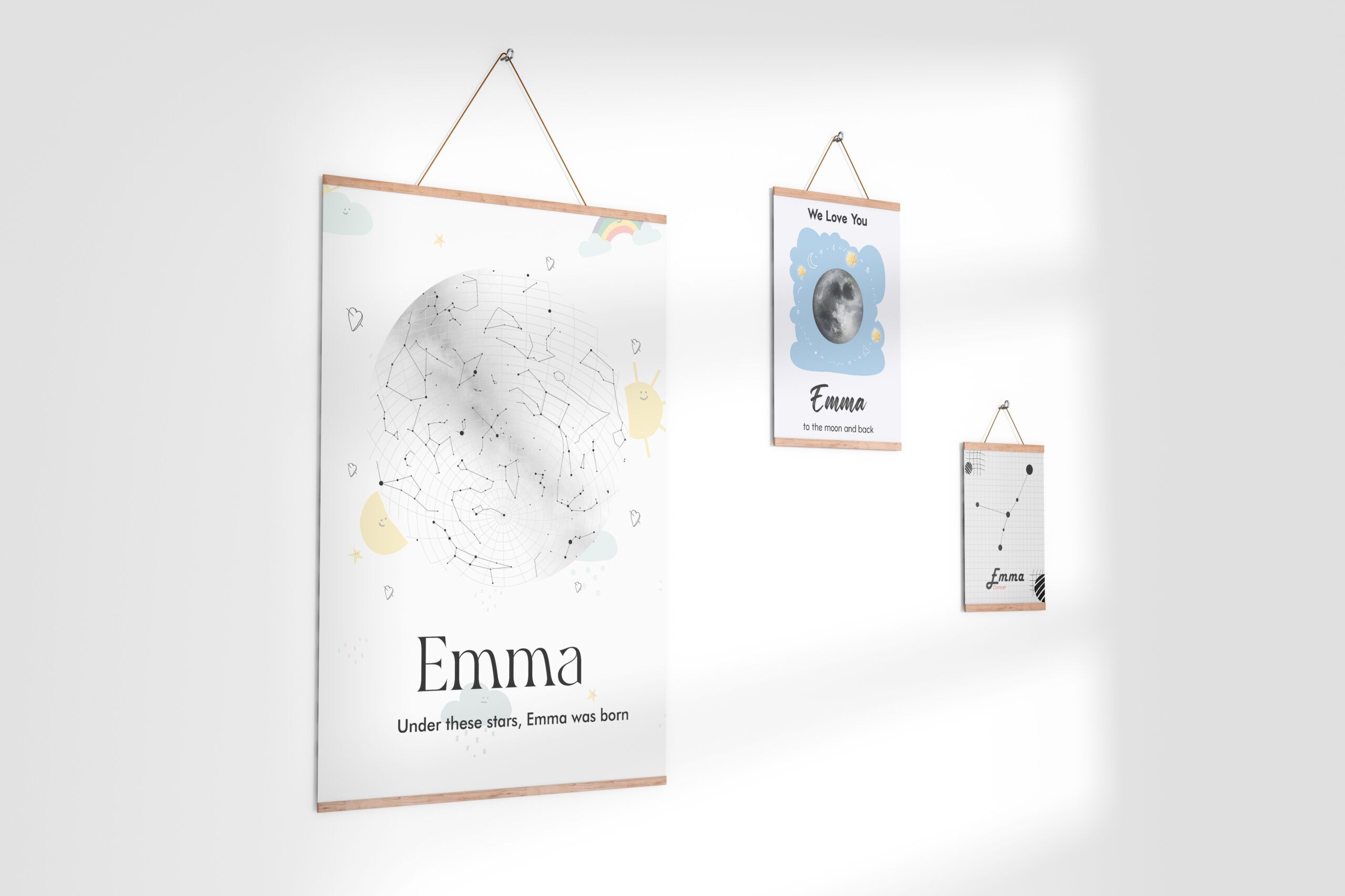 Custom Birthday Gift Star Light Globe Poster with Hanger |Under the Stars Gift Poster for Little One - Image 4