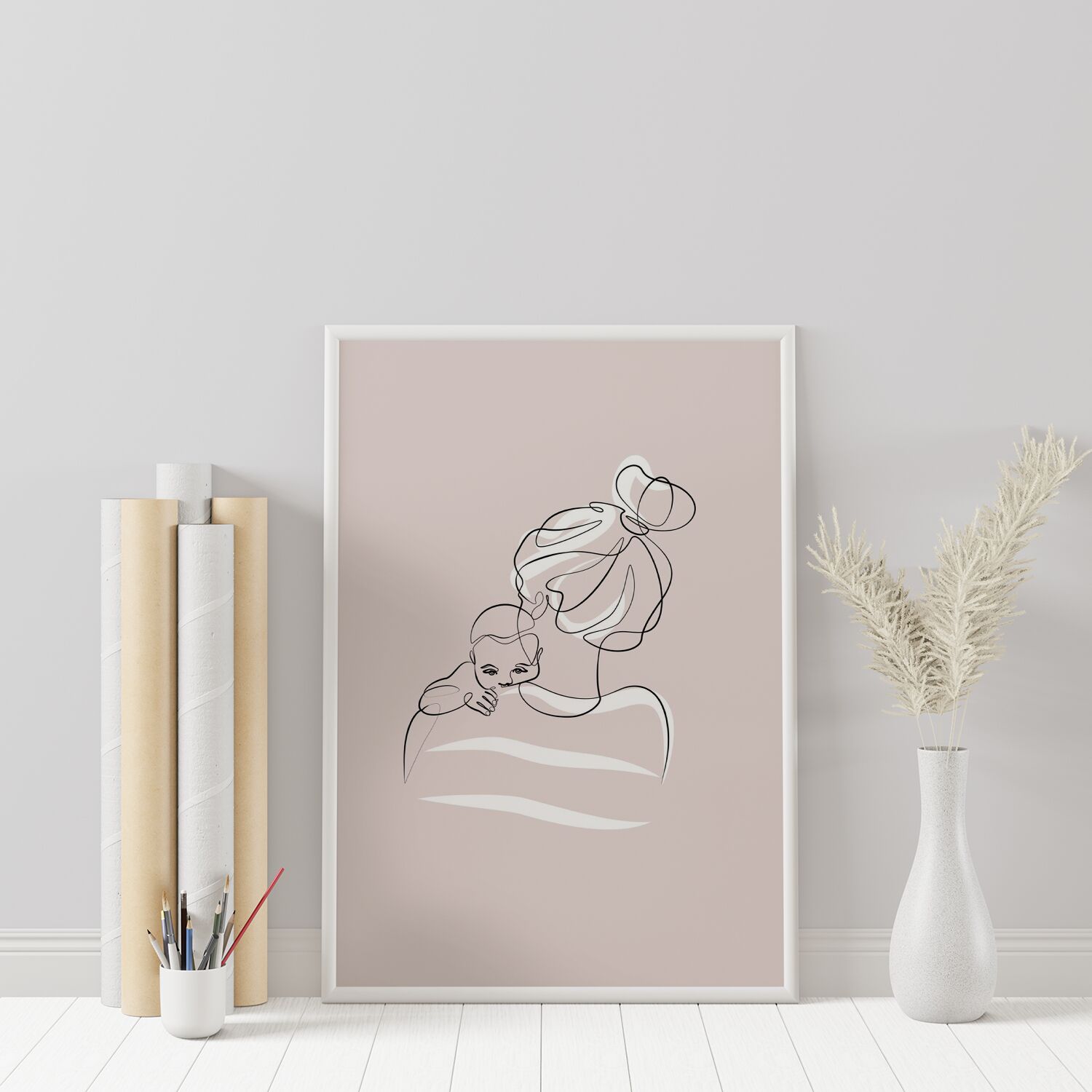 Mom and Baby Premium Matte Paper Wooden Framed Poster - Image 4