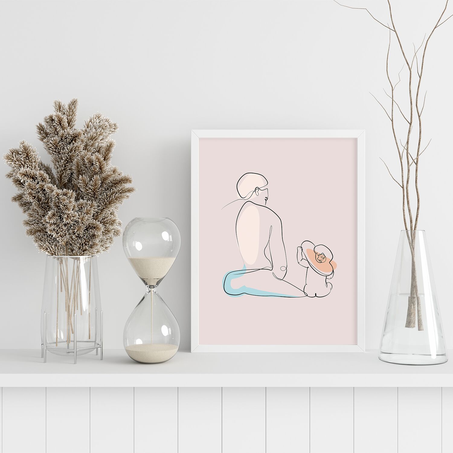 Dad and little daughter Premium Matte Paper Wooden Framed Poster - Image 3