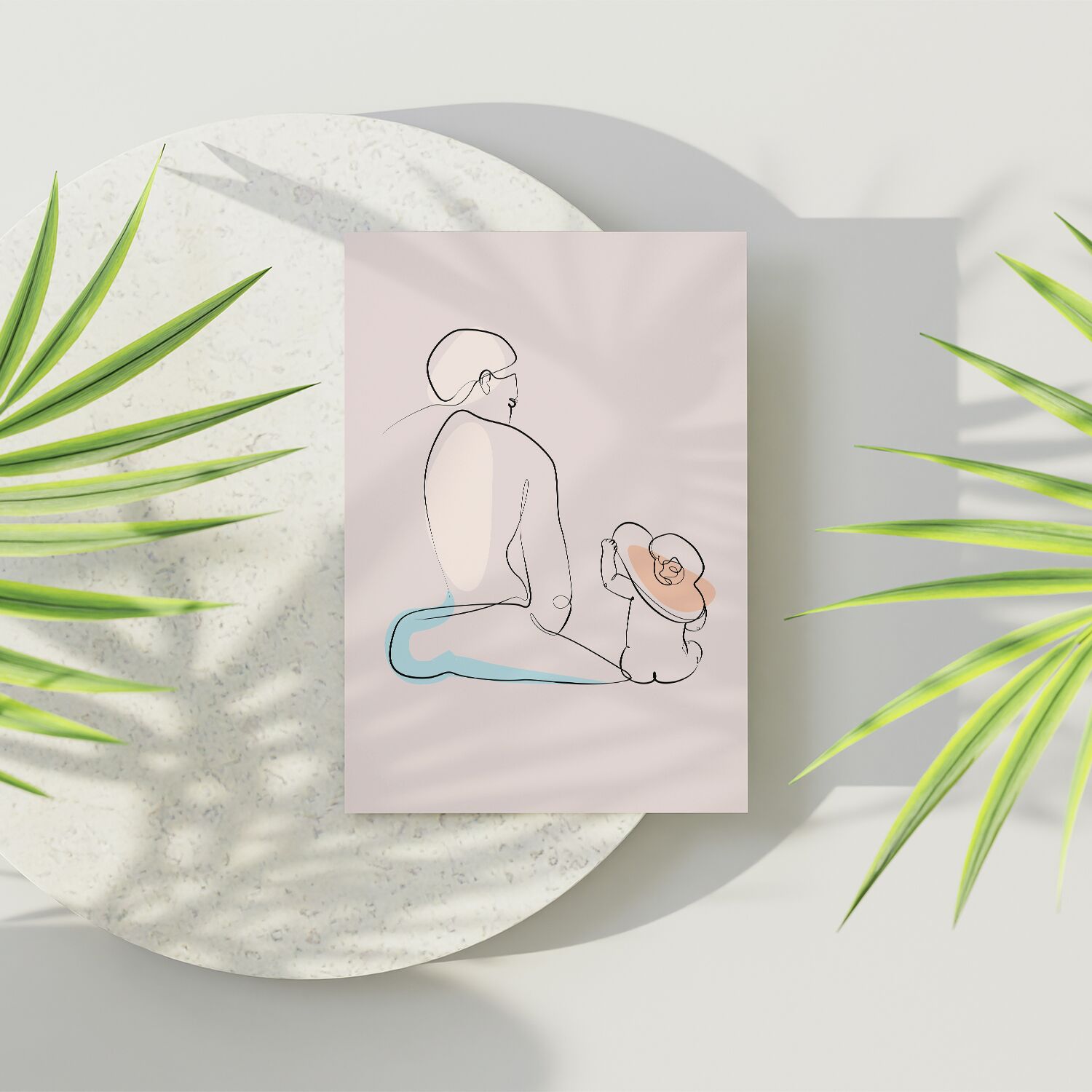 Dad and little daughter Premium Matte Paper Wooden Framed Poster - Image 2