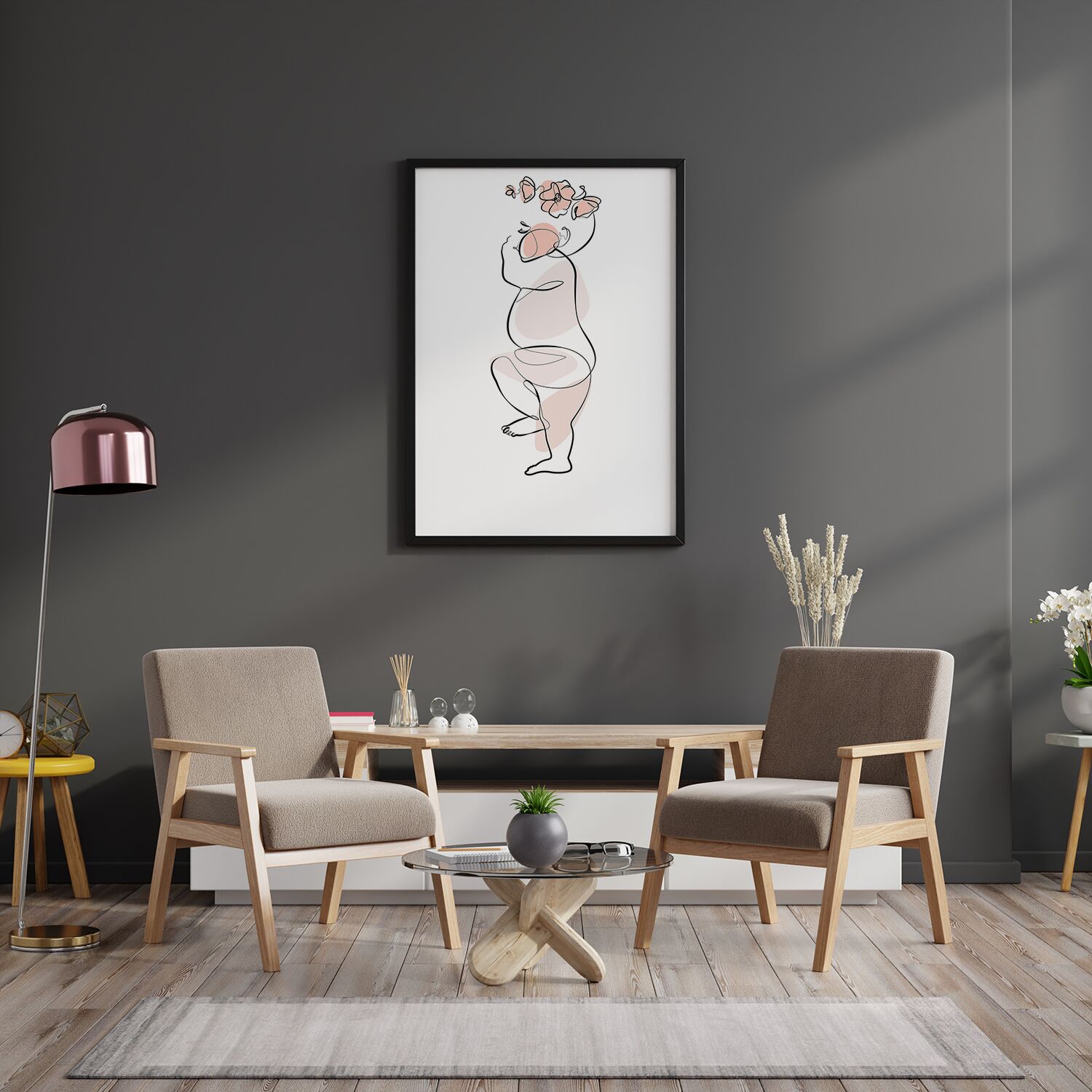 Newborn Baby Boy Sleeping Line Art Poster - Image 4