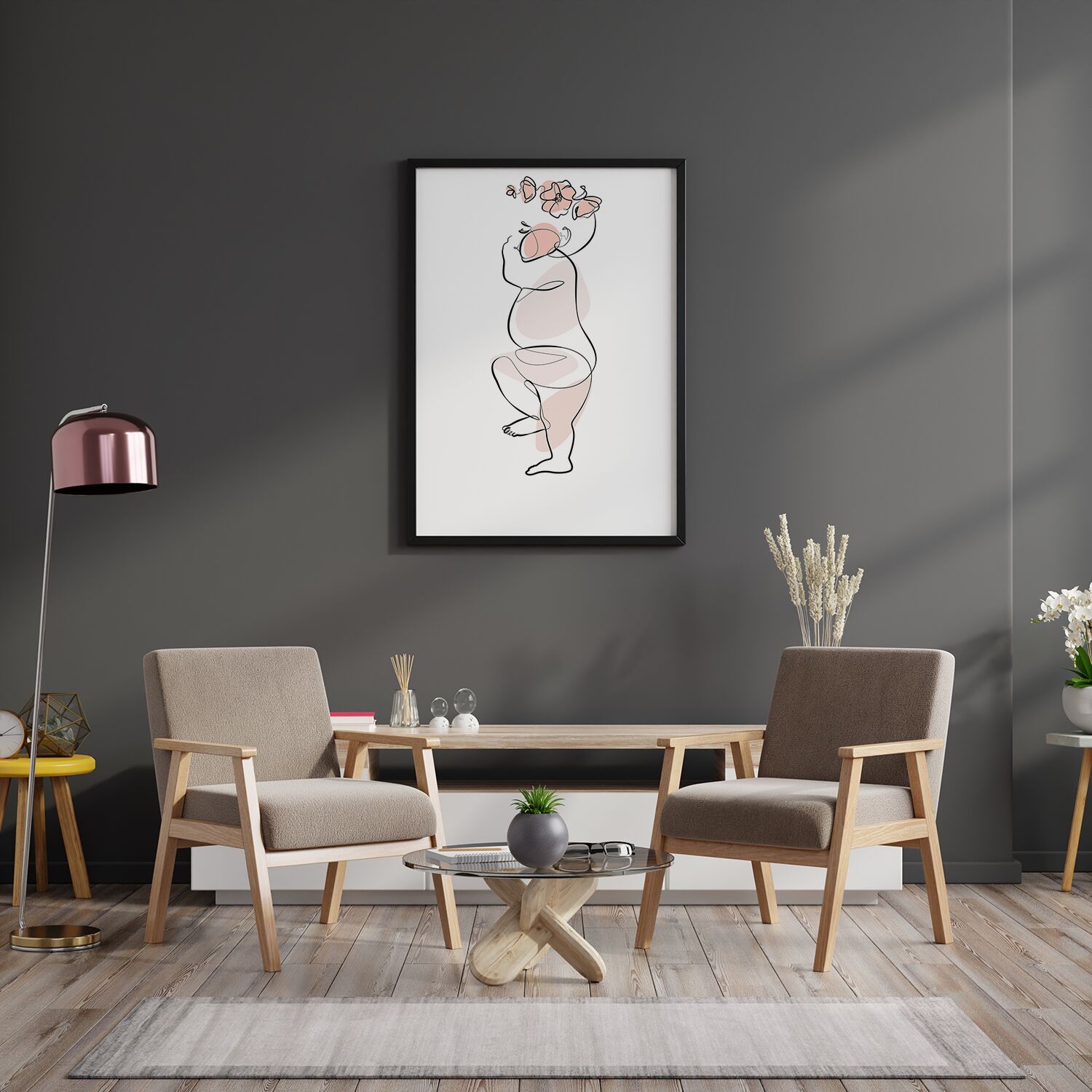Newborn Baby Sleeping Line Art Poster - Image 3