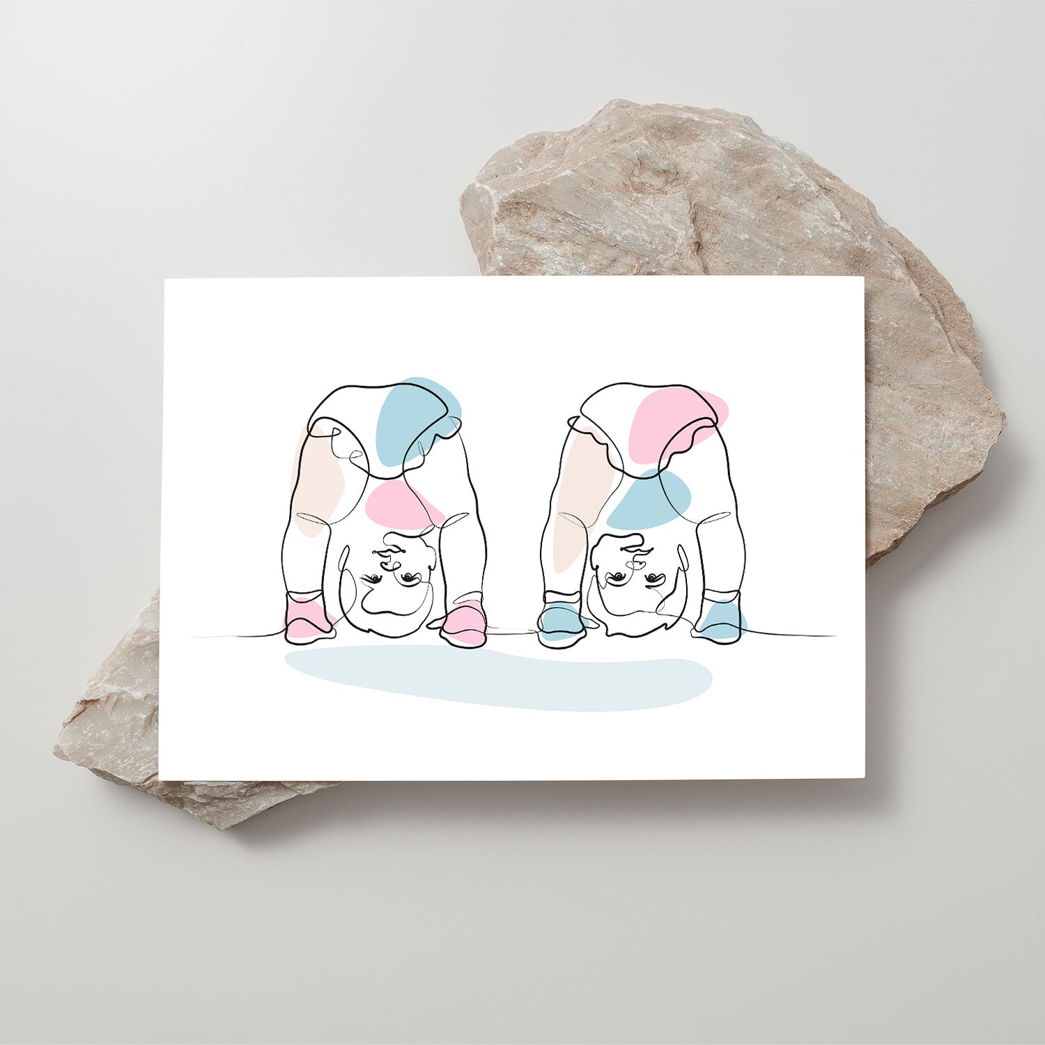 Twin Siblings Gymnastic Pose Together Framed Poster - Image 3