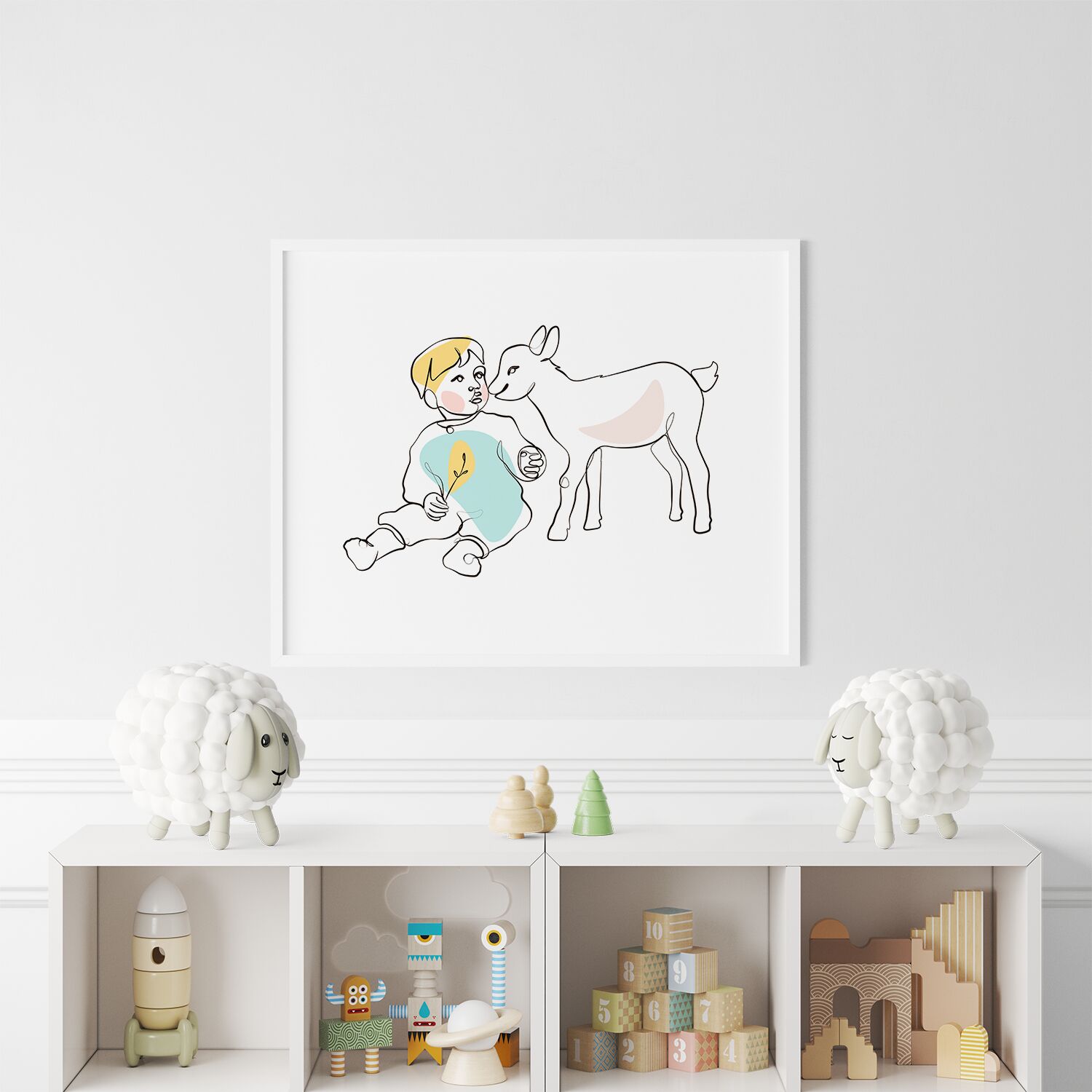Friendship Forever Between Boy And His Friend Premium Matte Paper Wooden Framed Poster - Image 2