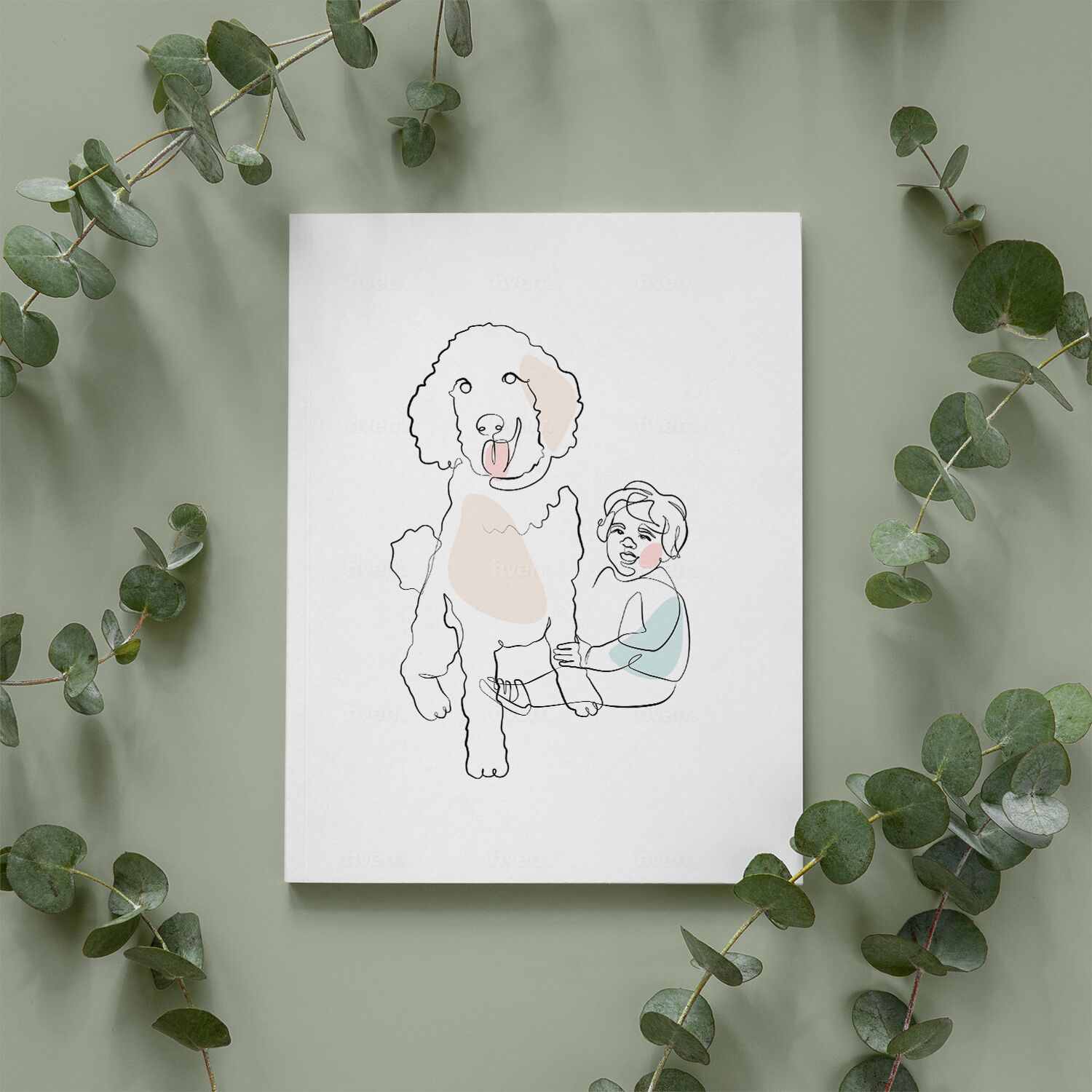Little Boy And Big Dog Friend Forever Premium Matte Paper Wooden Framed Poster - Image 3