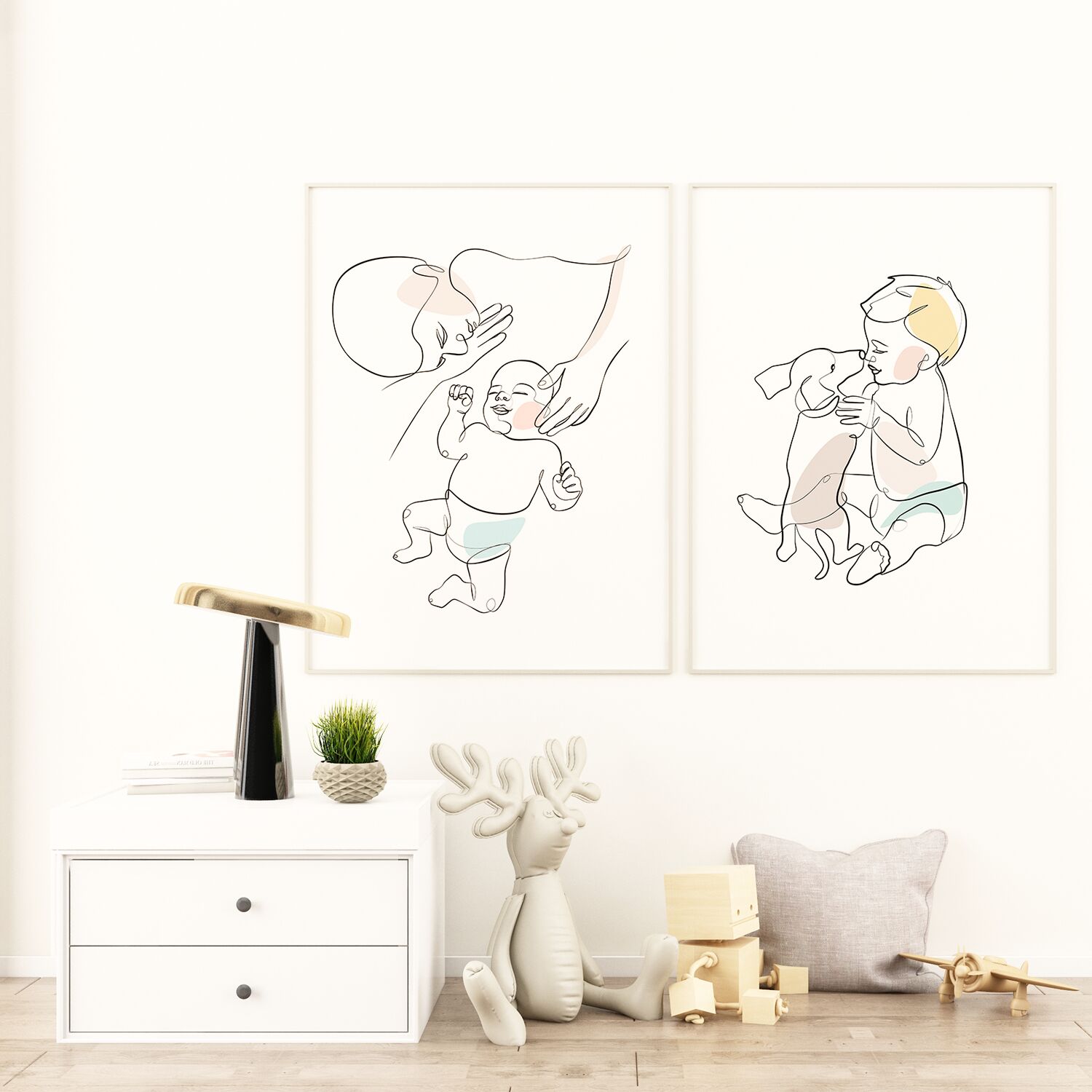 Little Boy and Dog Premium Matte Paper Wooden Framed Poster - Image 4