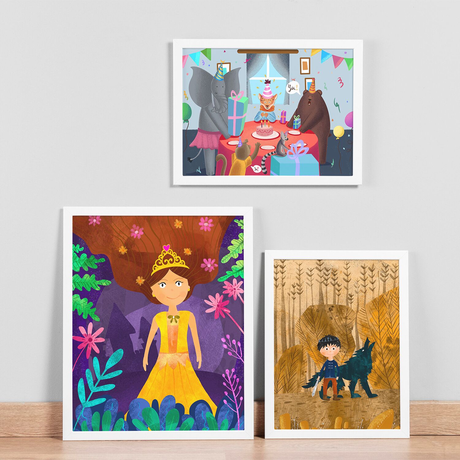Princess With Golden Crown Behind The Castle Personalised Wall Poster For Girls - Image 4