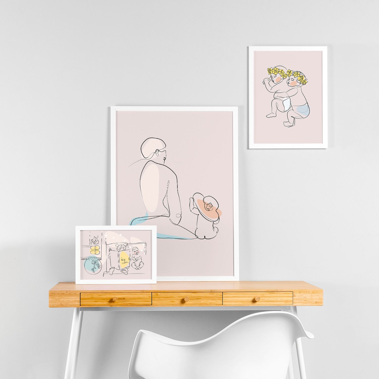 Dad and little daughter Premium Matte Paper Wooden Framed Poster - Image 4