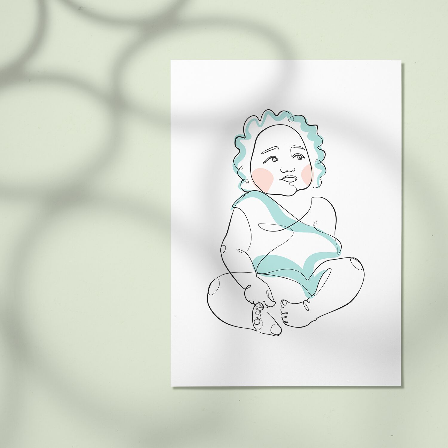 Baby Boy Sitting Premium Framed Poster - Image 3