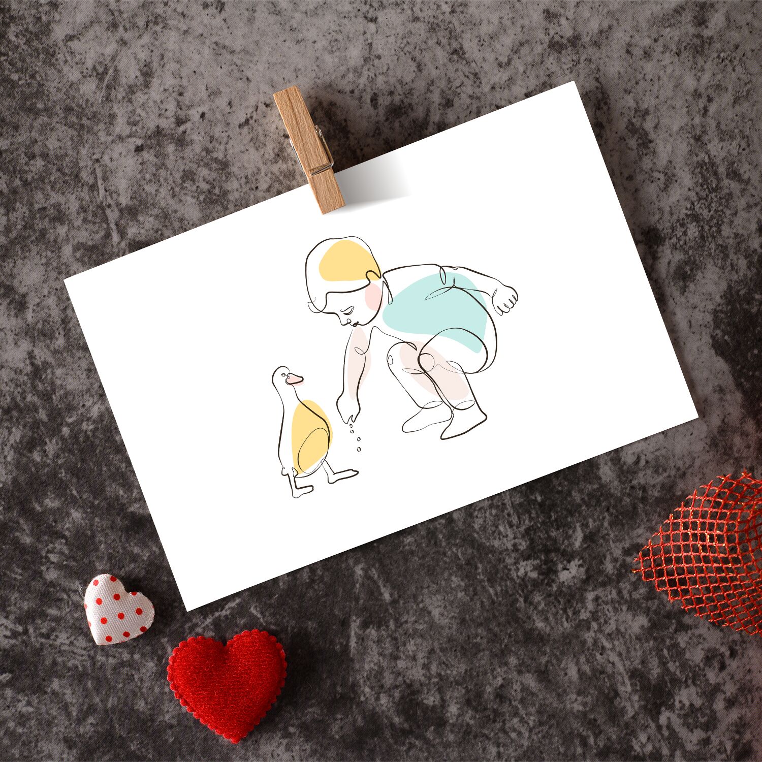 Little Boy Feeding His Bird Premium Matte Paper Wooden Framed Poster - Image 3