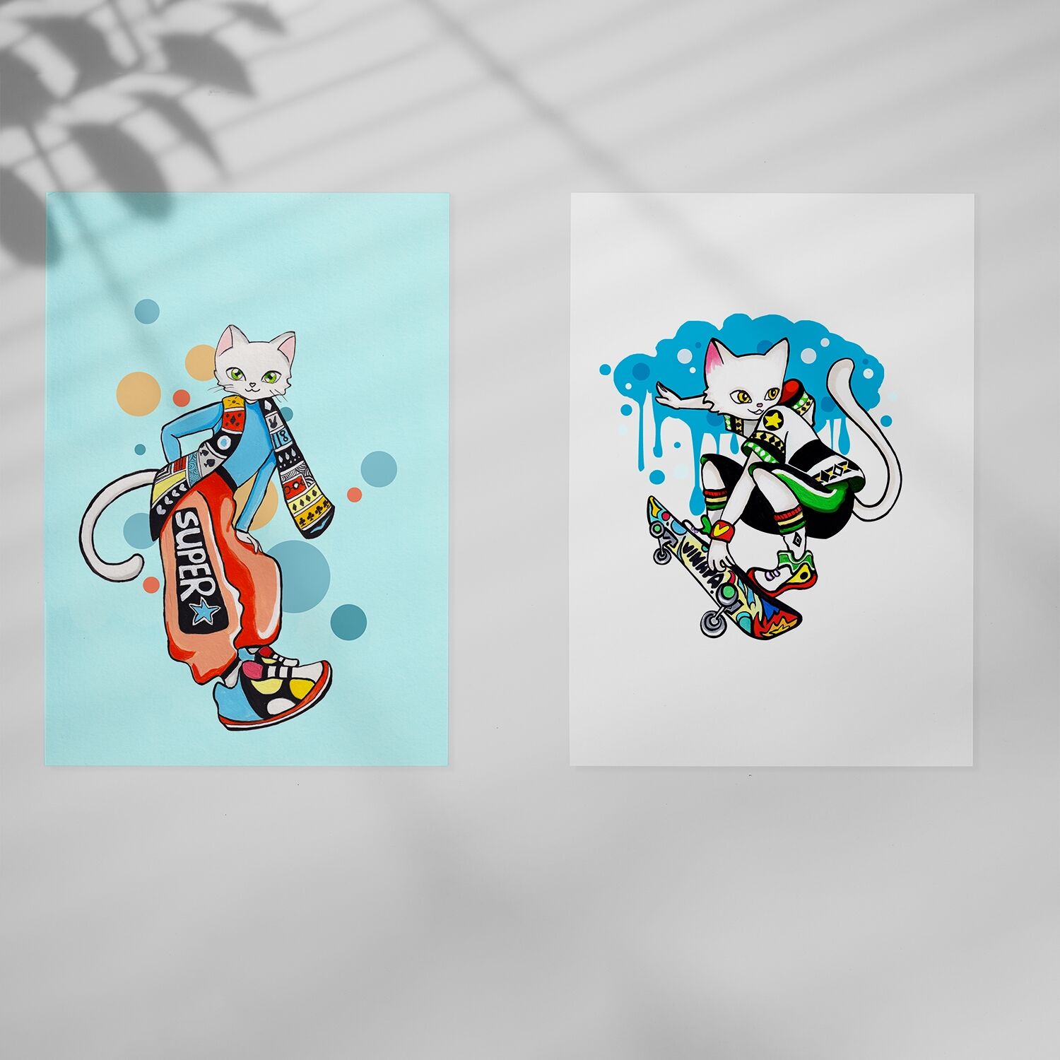 Skeyboard Cat Wearing Sporty Outfit Premium Matte Paper Poster - Image 4