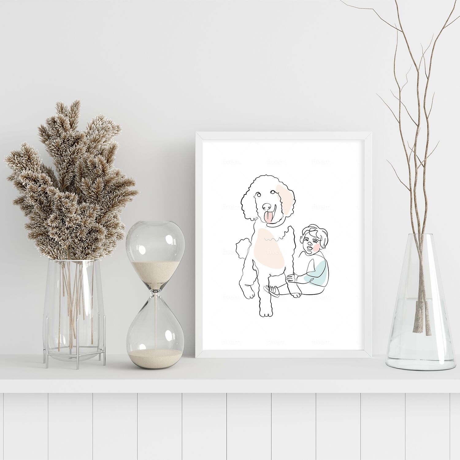 Little Boy And Big Dog Friend Forever Premium Matte Paper Wooden Framed Poster - Image 4