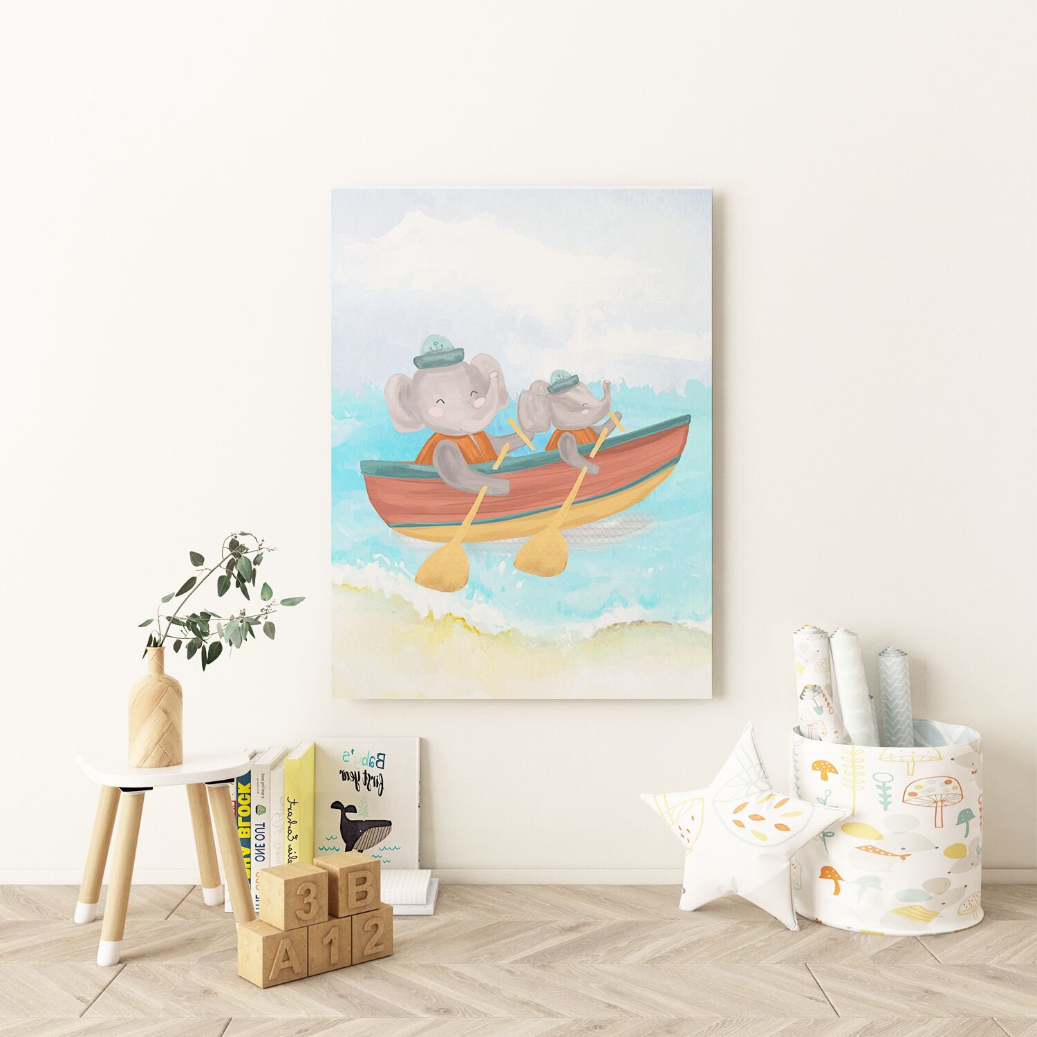Sweet Family Father And Son Rowing Premium Canvas - Image 2