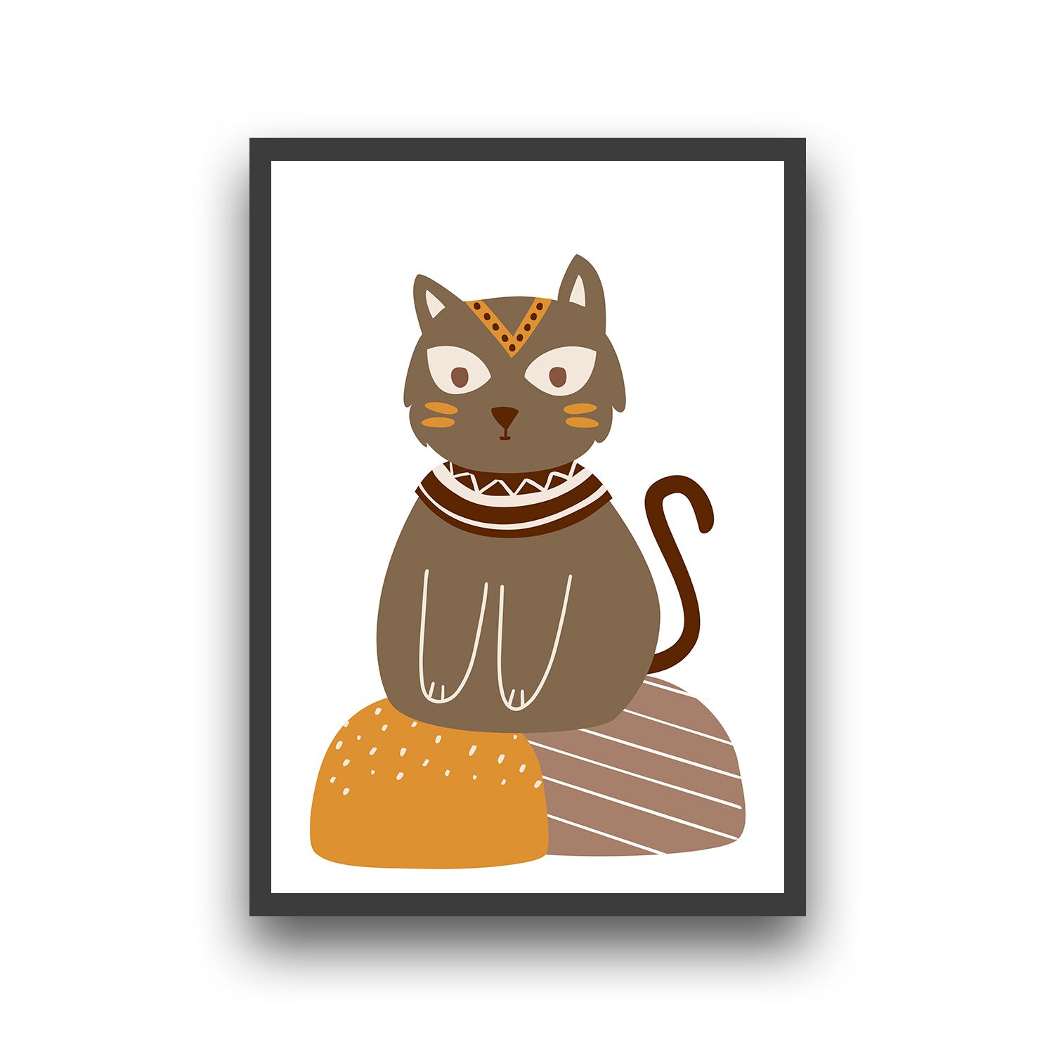 Boho Cat Premium Matte Paper Wooden Framed Poster