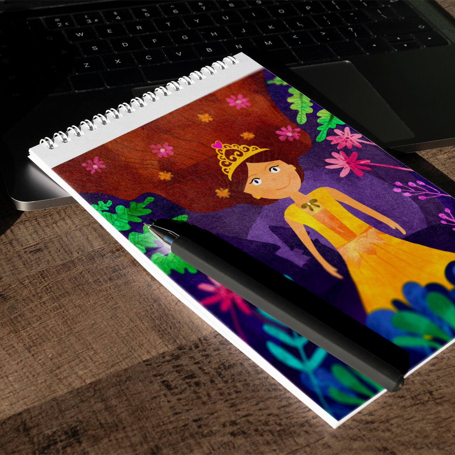 Princess With Golden Crown Behind The Castle Personalised Wall Poster For Girls - Image 3