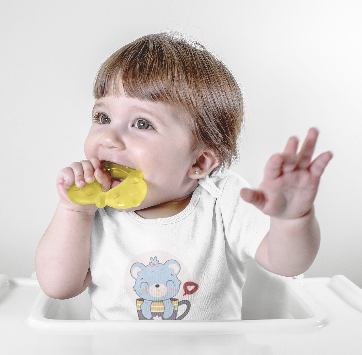 Blue Bear In Love Baby Short Sleeve One Piece