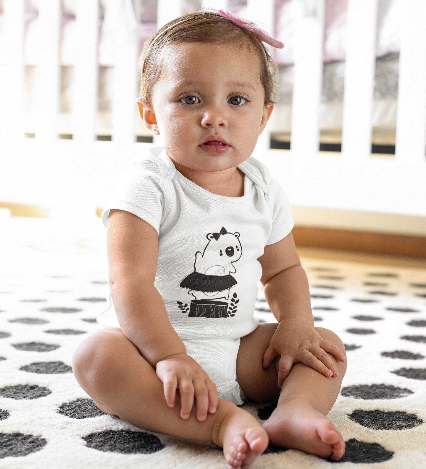 Dancer Bear Baby Short Sleeve One Piece