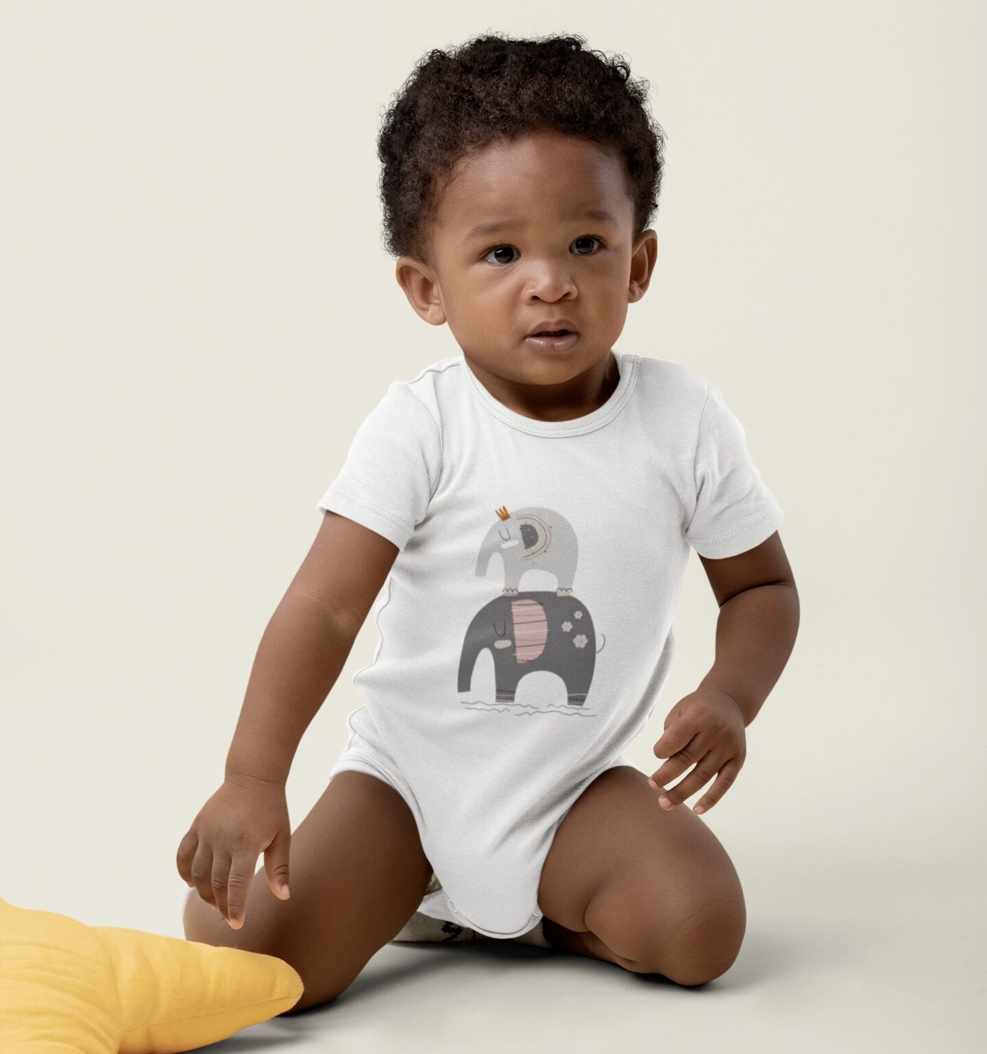 Elephant family Baby short sleeve one piece