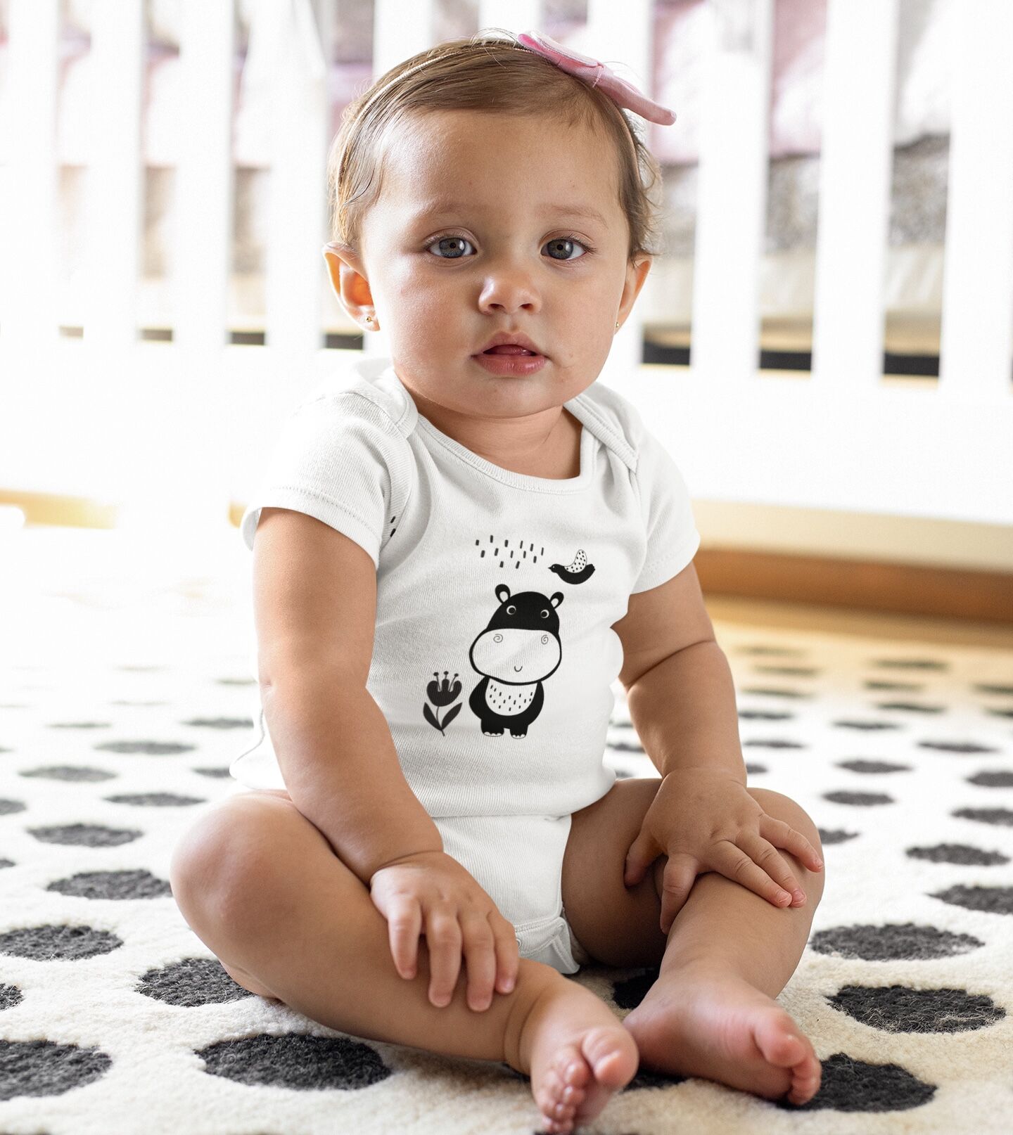 Happy Hippo Baby Short Sleeve One Piece