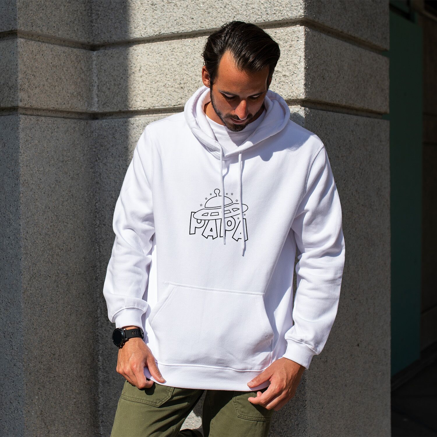 Spaceship Papa Family Collection Unisex Hoodie - Image 3