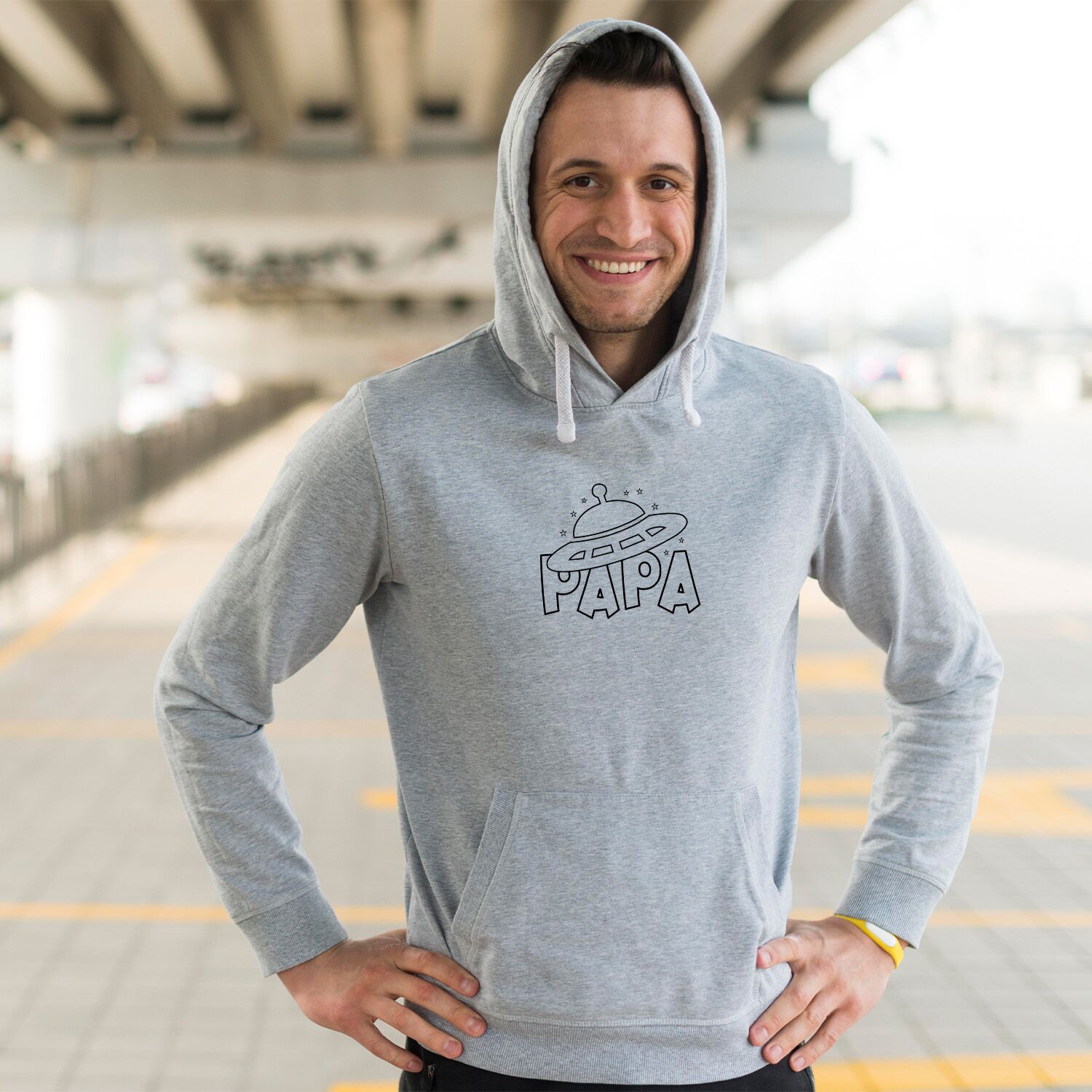 Spaceship Papa Family Collection Unisex Hoodie - Image 4
