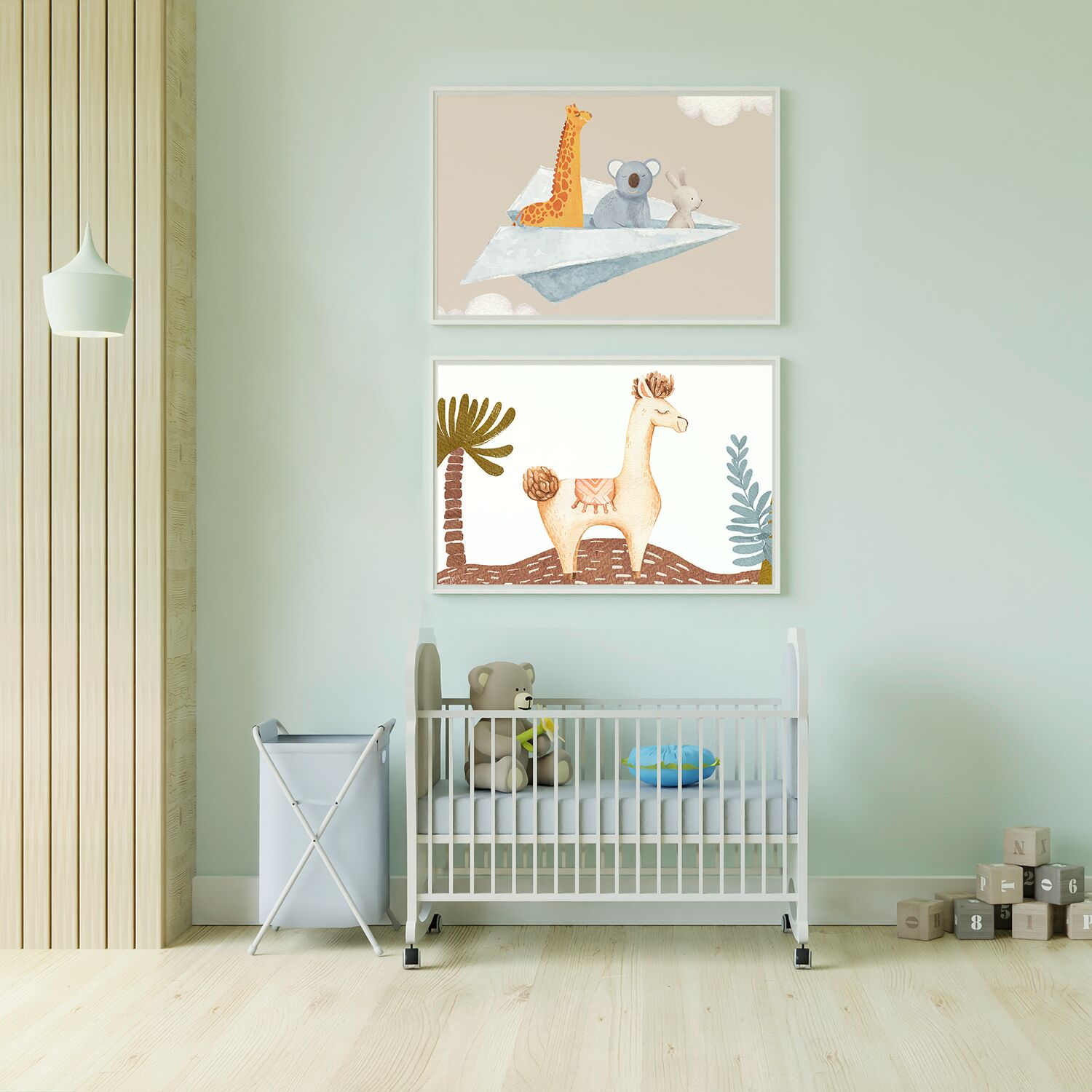 Brown Boho Lama Closing Eyes on Nordic Background Premium Matte Paper Wooden Framed Poster - Image 5