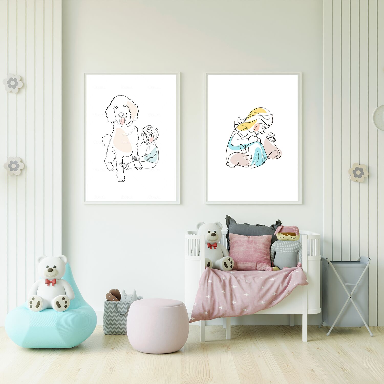 Little Boy And Big Dog Friend Forever Premium Matte Paper Wooden Framed Poster - Image 2