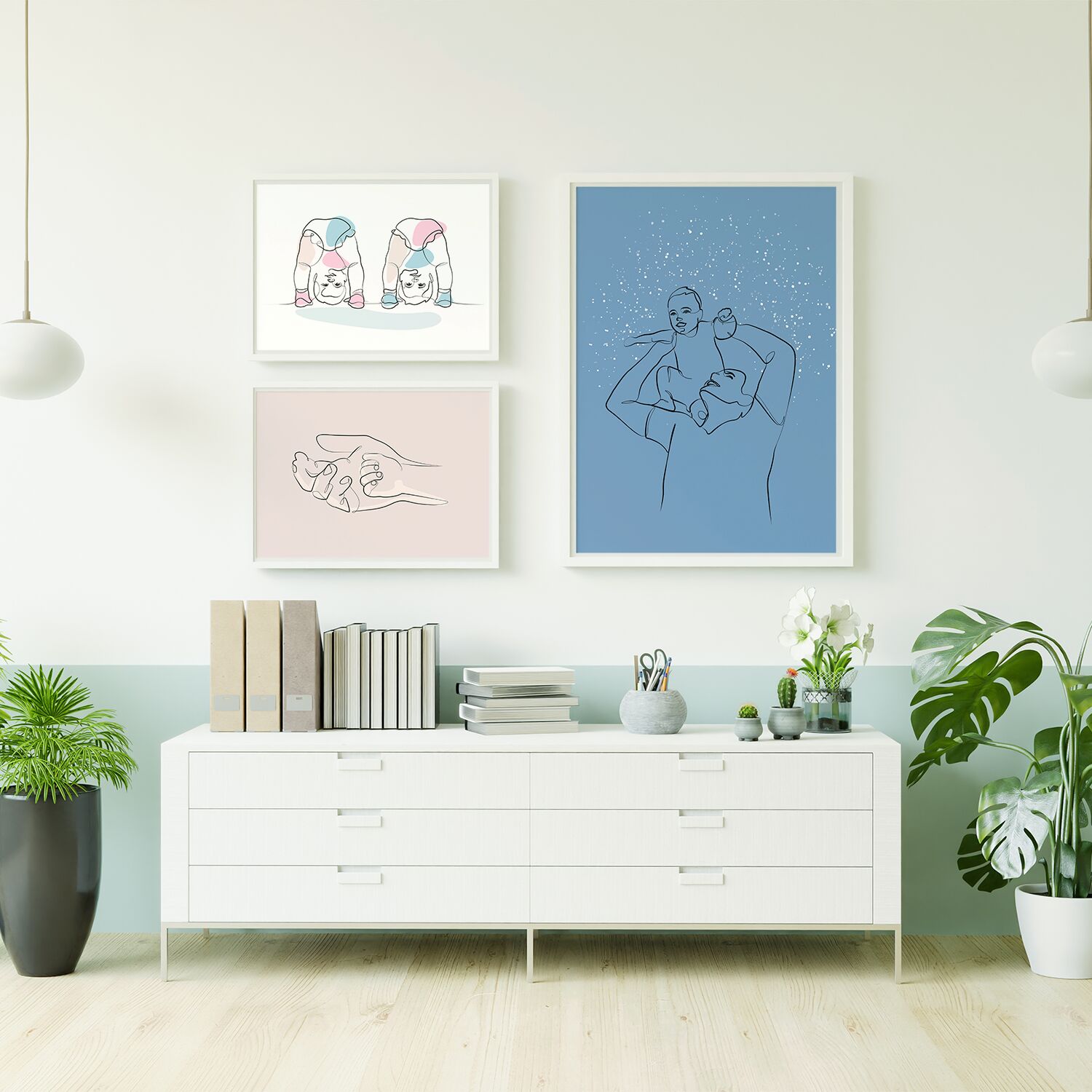Twin Siblings Gymnastic Pose Together Framed Poster - Image 4