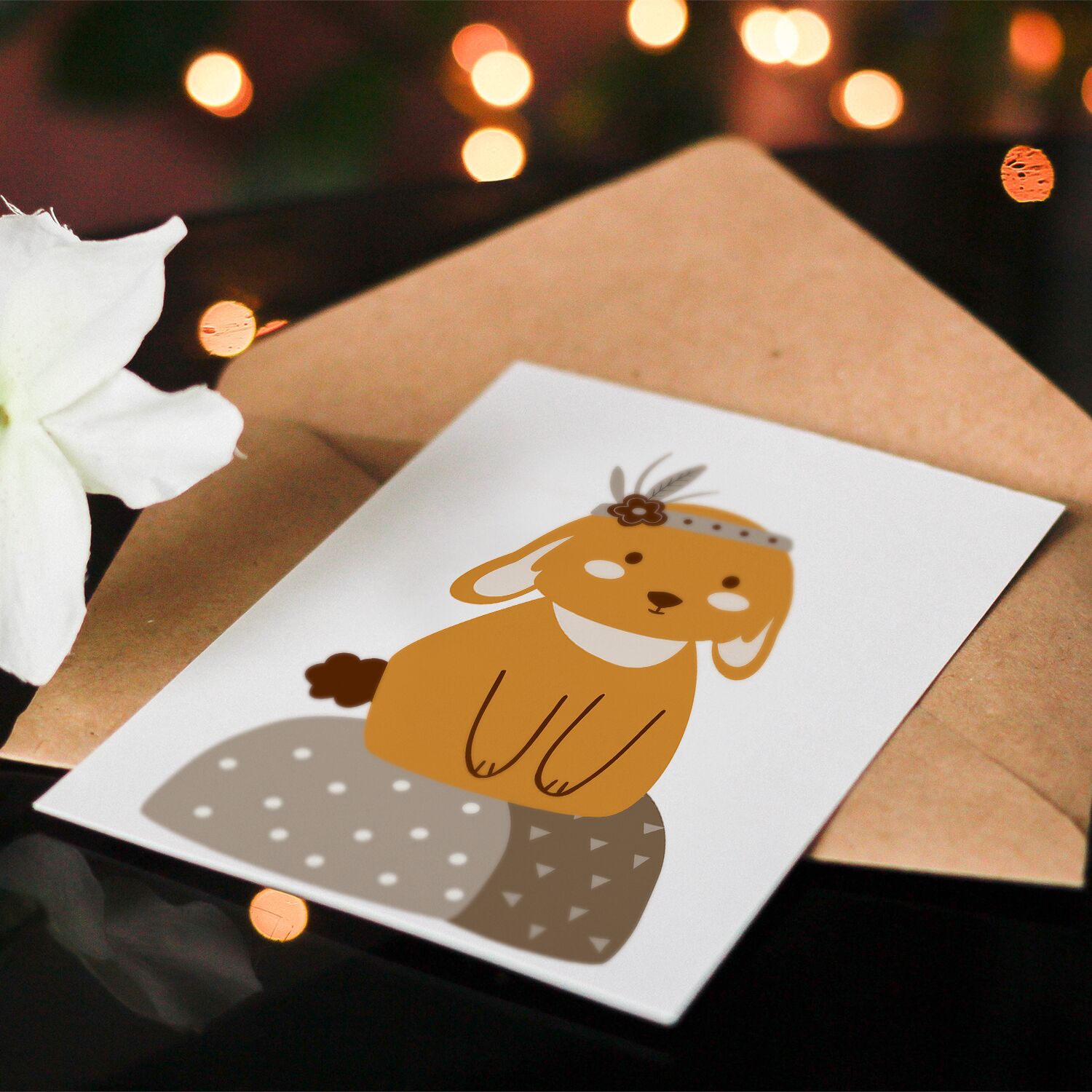 Boho Dog Premium Matte Paper Wooden Framed Poster - Image 2