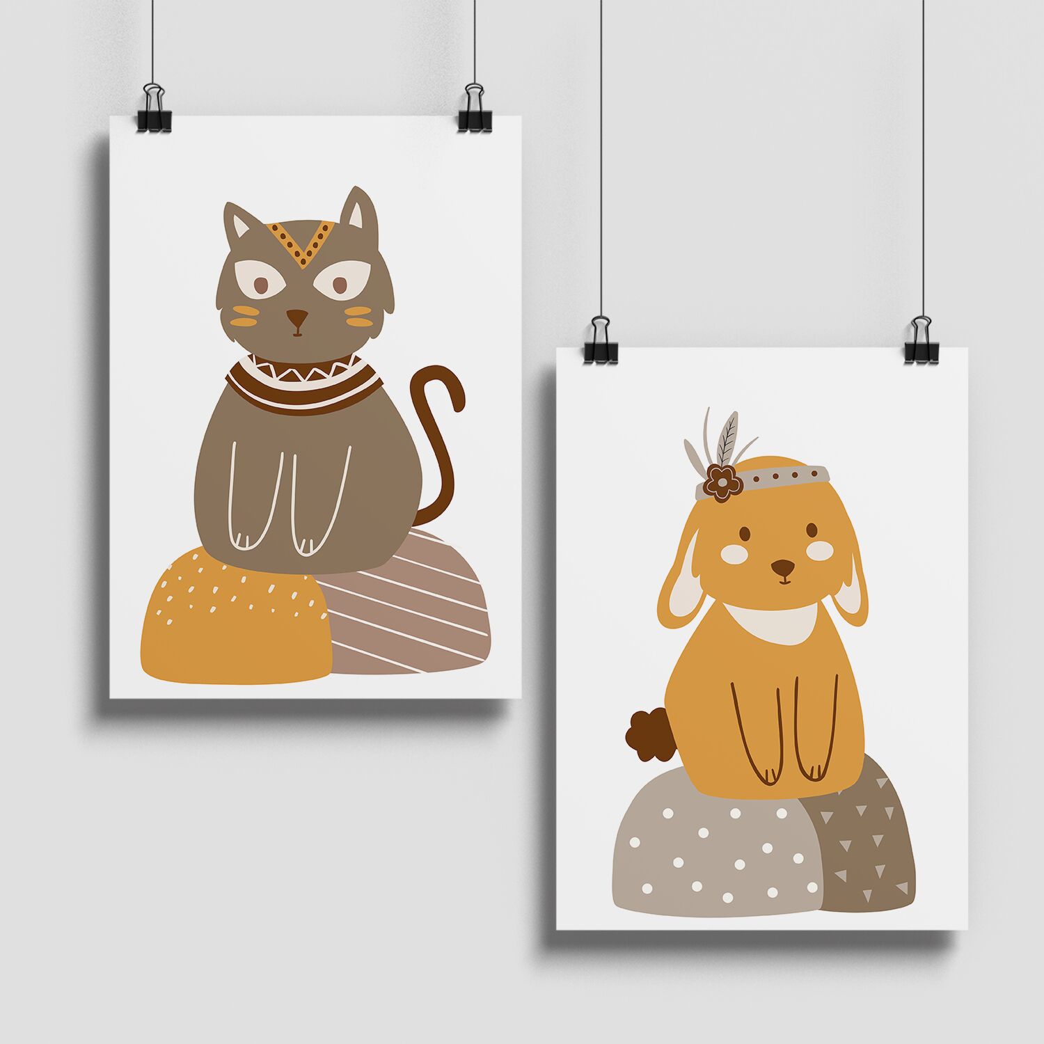 Boho Dog Premium Matte Paper Wooden Framed Poster - Image 3