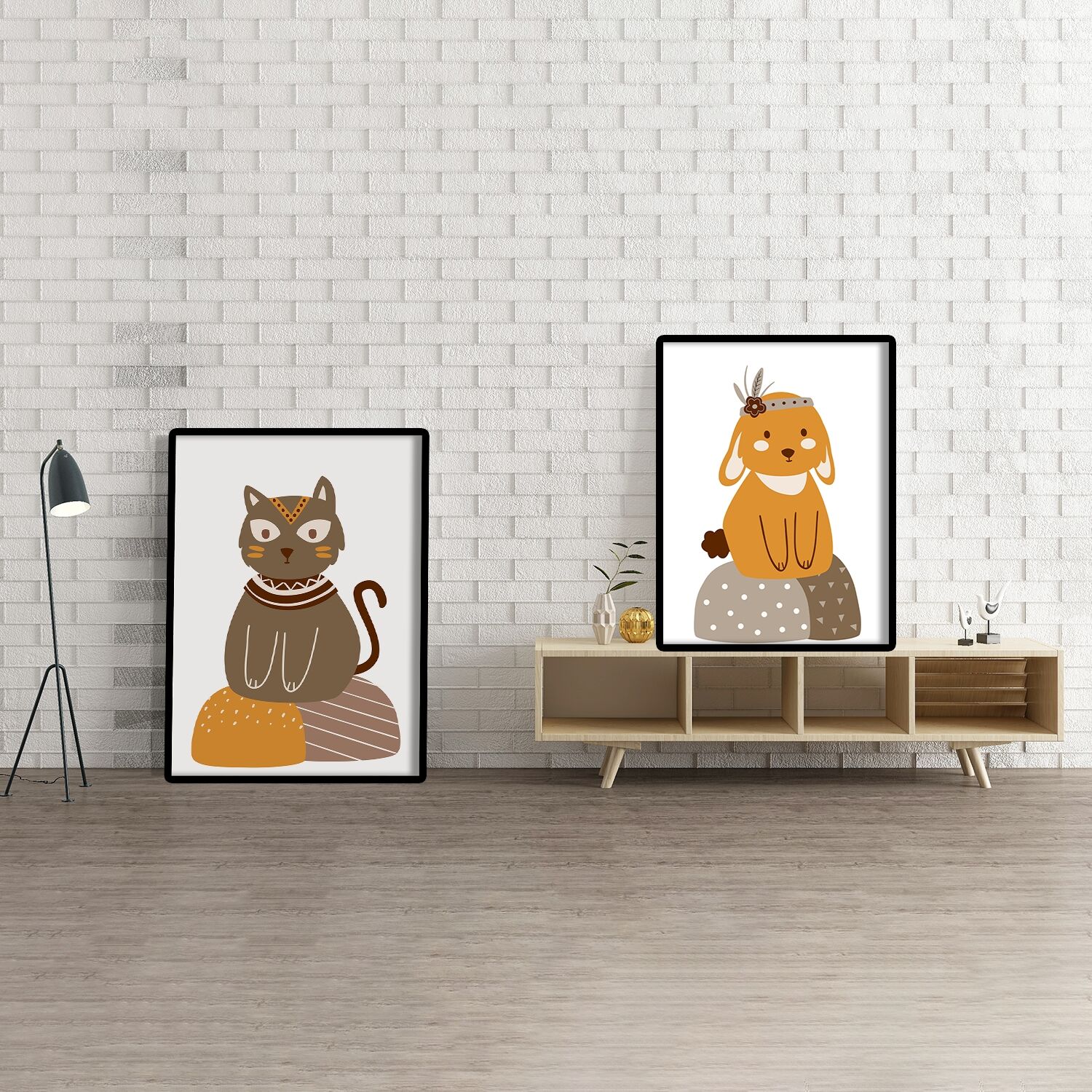 Boho Cat Premium Matte Paper Wooden Framed Poster - Image 5