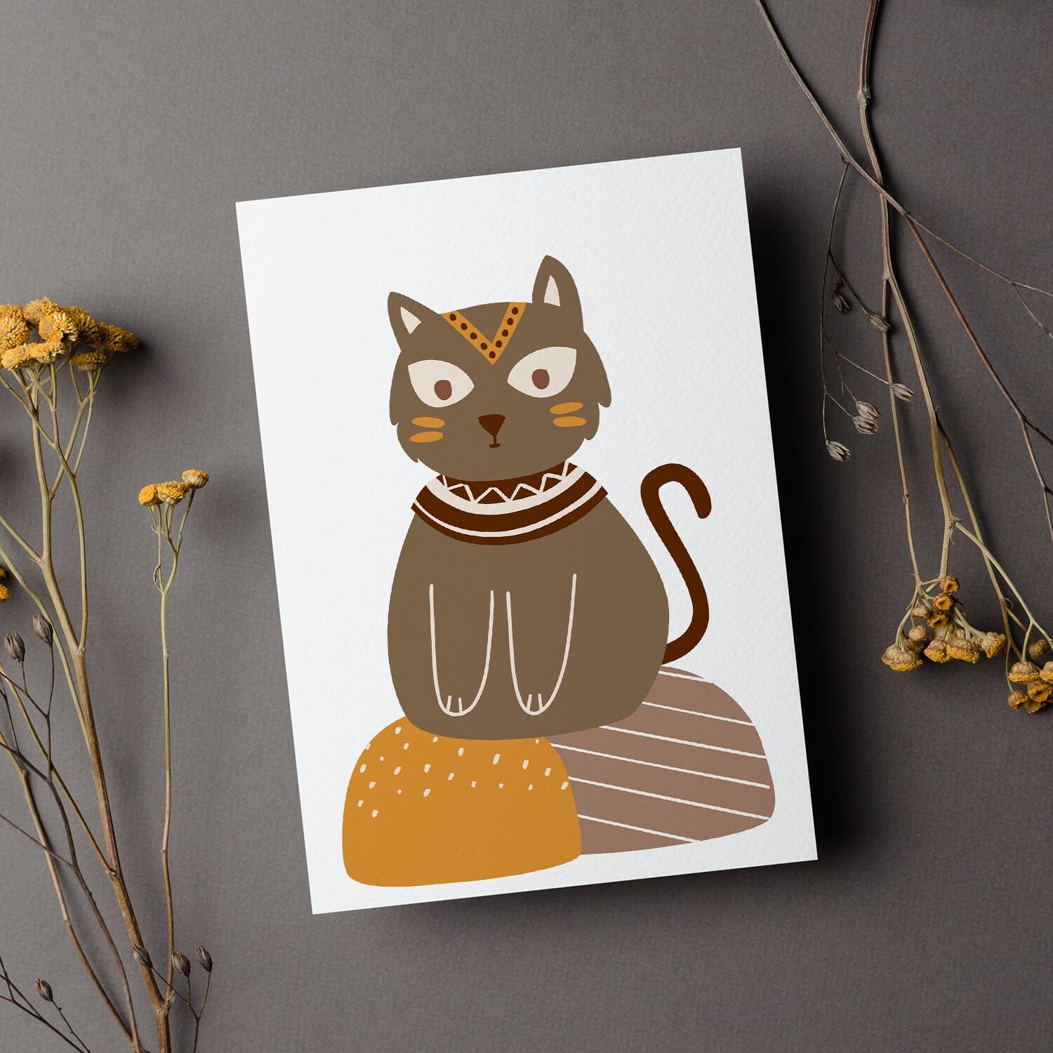 Boho Cat Premium Matte Paper Wooden Framed Poster - Image 4