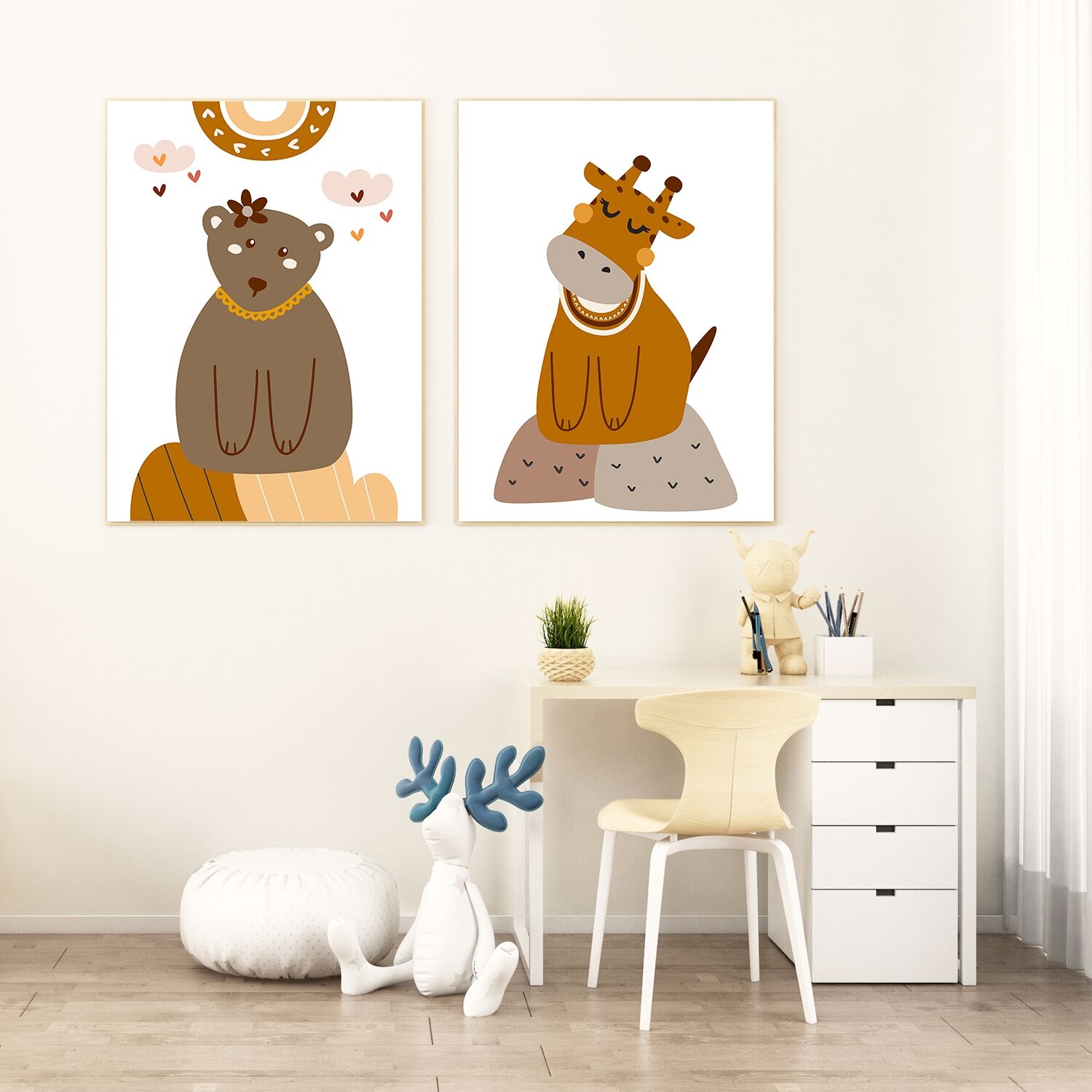 Boho Cute Bear Premium Matte Paper Wooden Framed Poster - Image 5