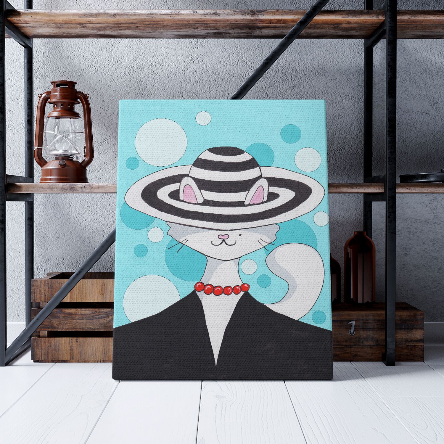 Lady Cat Fashionista Premium Canvas - Image 2