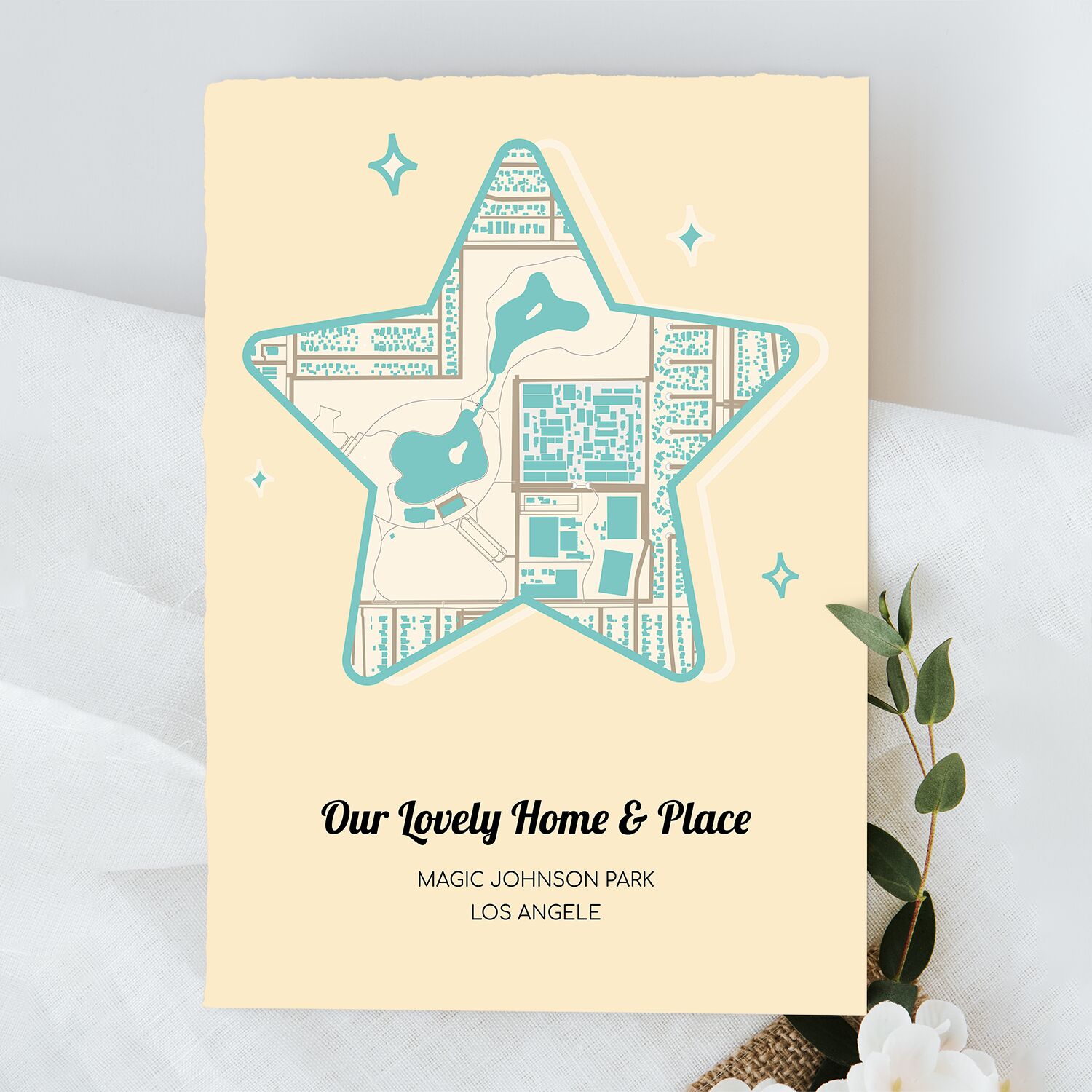 Magic Johnson Park Los Angeles Map Wall Poster with Hangers - Image 4