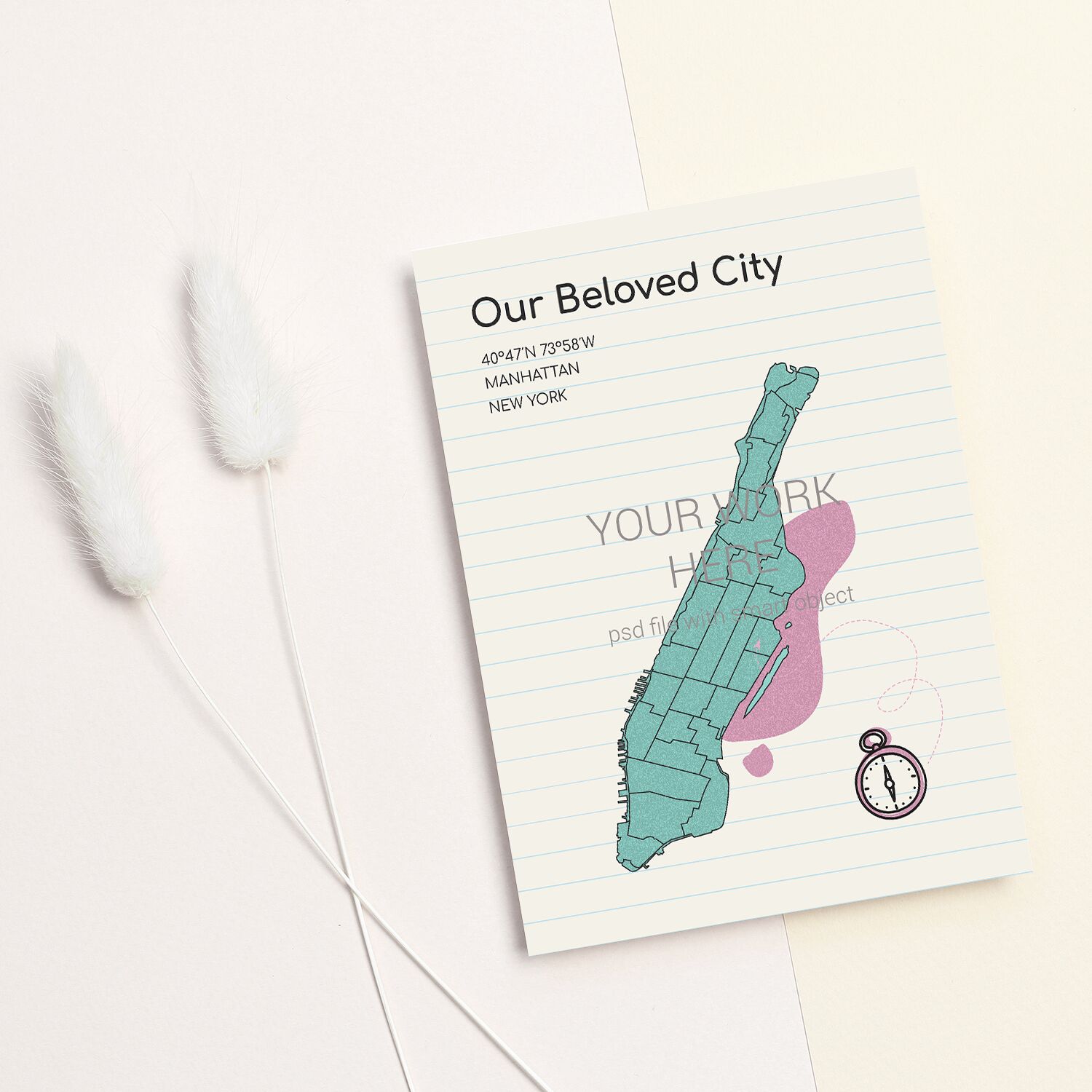 Manhattan Map Wall Poster with Hangers - Full - Image 3