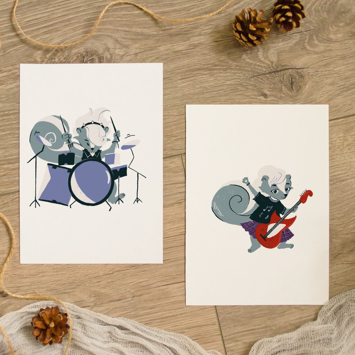 Rocker Skunk Girl Premium Matte Paper Poster - Image 3