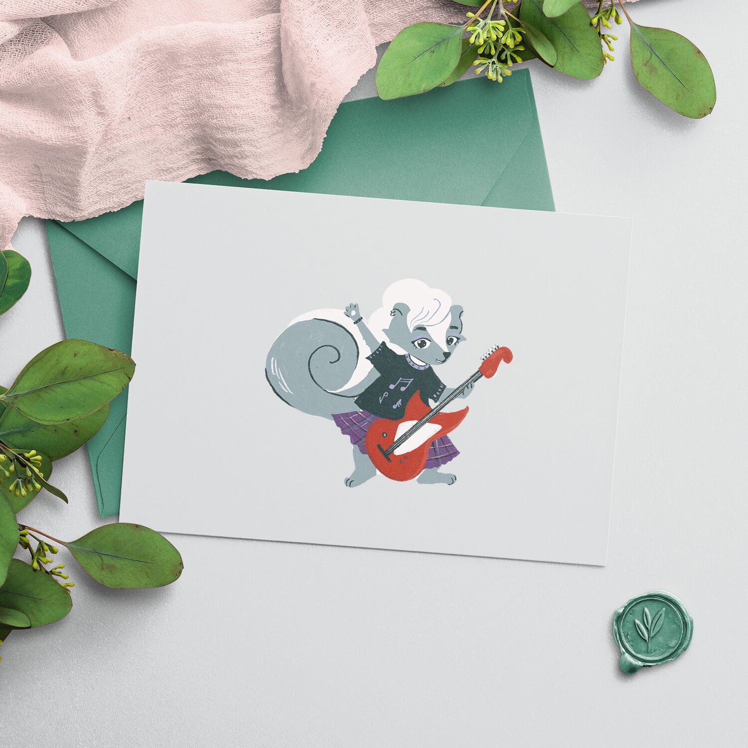 Rocker Skunk Girl Premium Matte Paper Poster - Image 4