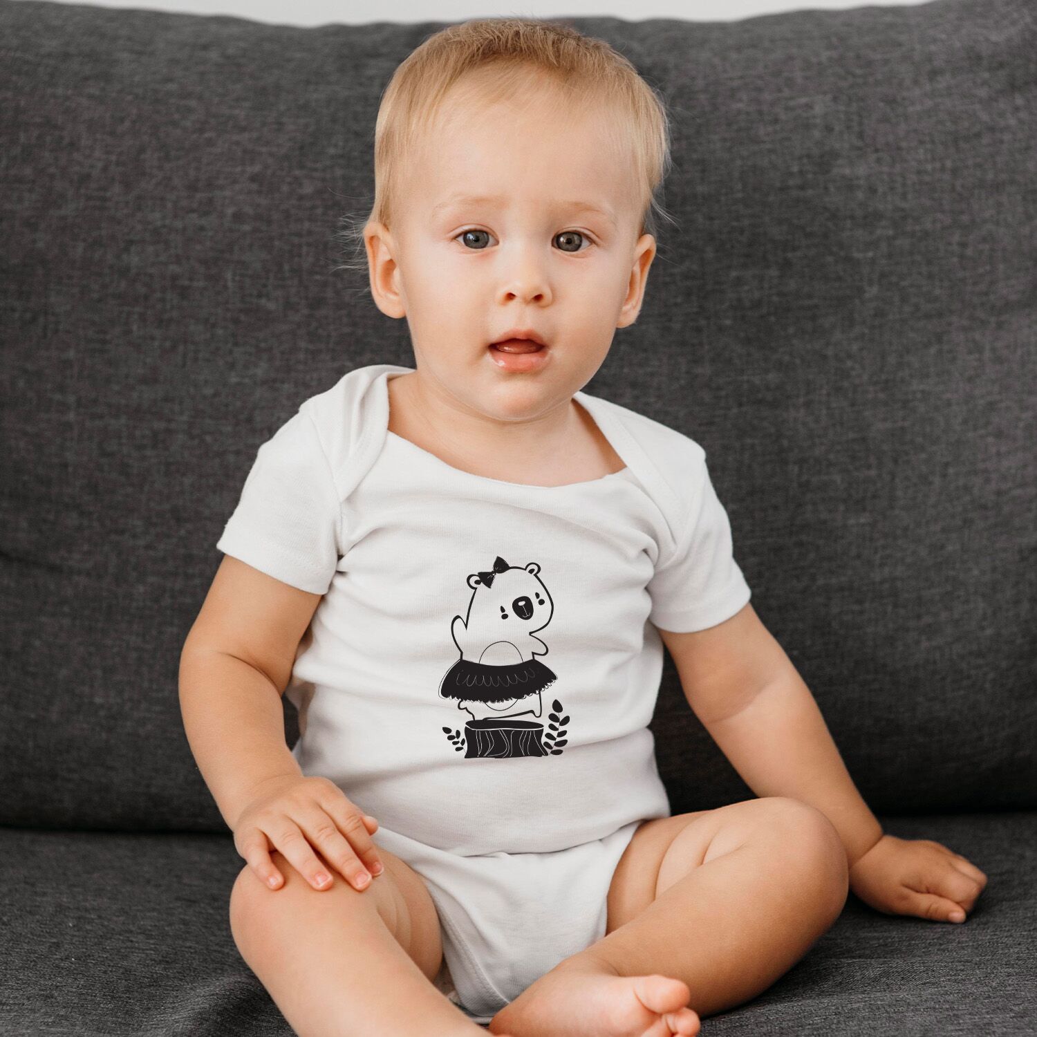 Dancer Bear Baby Short Sleeve One Piece - Image 4