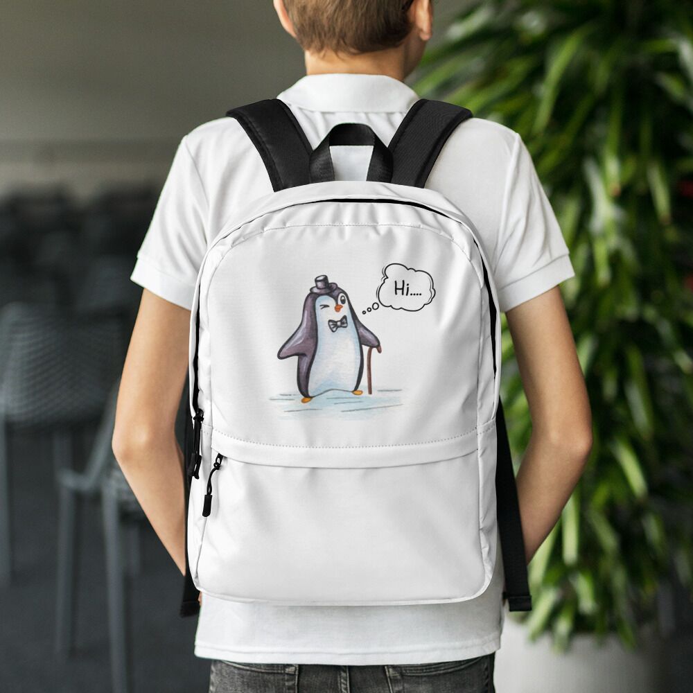 Penguin Say Hello Best Backpack For Travelling For Big Kids - Image 3