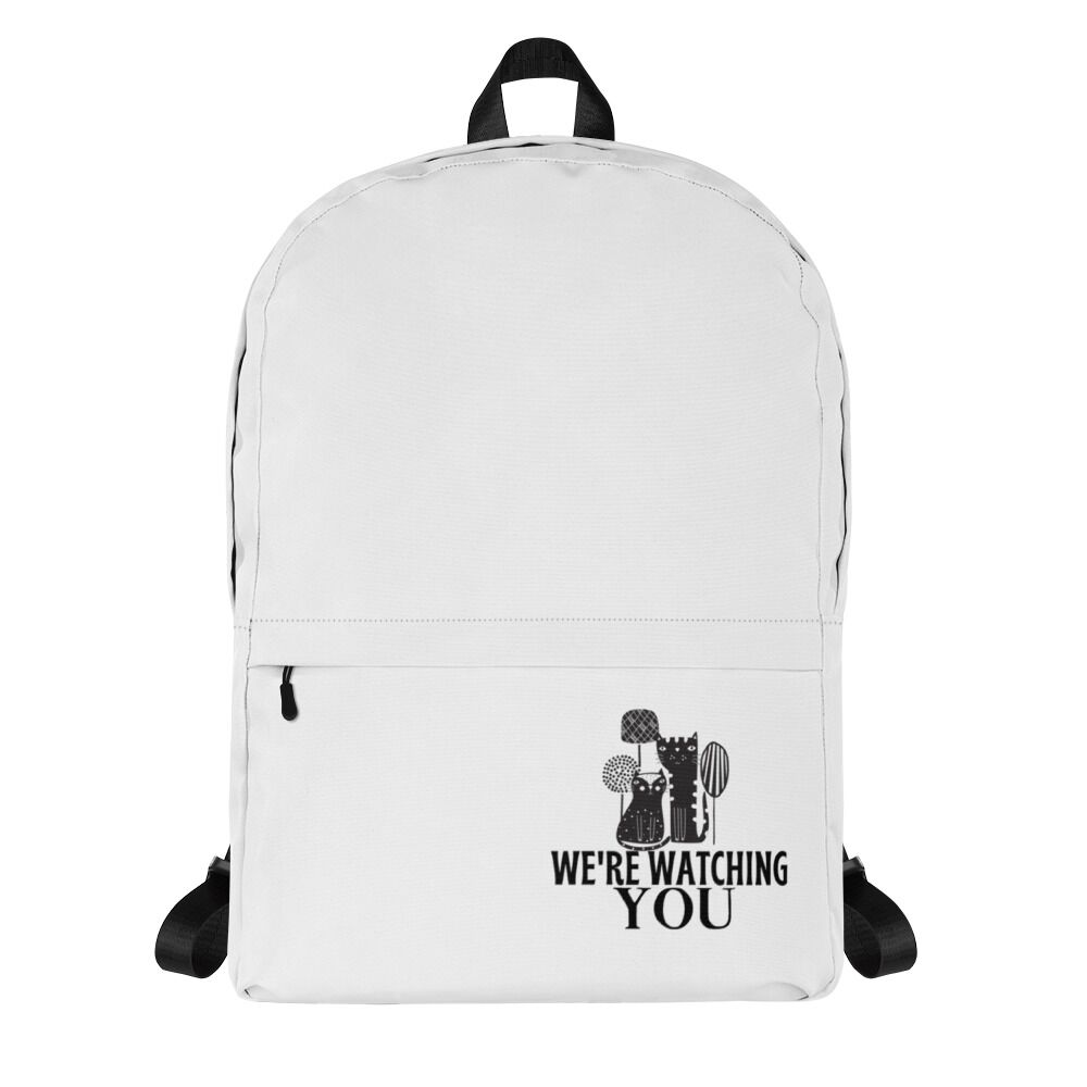 Cool Backpack For Big Kids And Students With Cute Boho Cats We Are Watching You