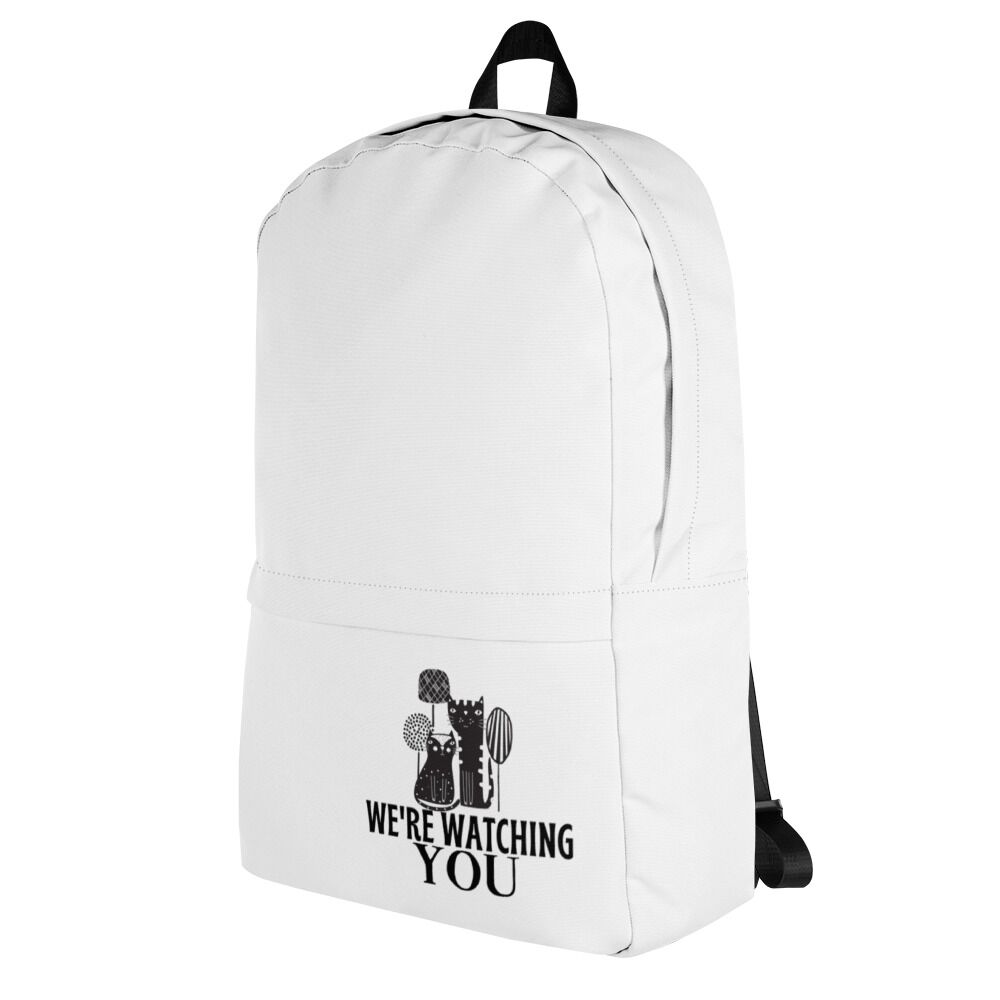 Cool Backpack For Big Kids And Students With Cute Boho Cats We Are Watching You - Image 10